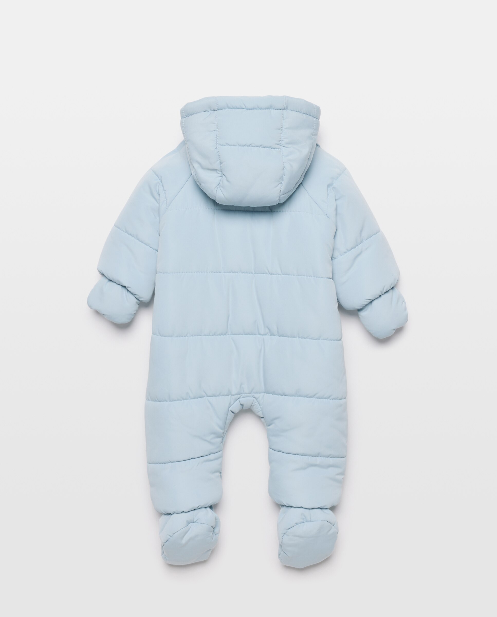 Babygrow de Bebé de Microfibra com Pés + Mãos com Botões de Pressão e Bolso à Frente Coconut El Corte Inglés 400 Azul-2