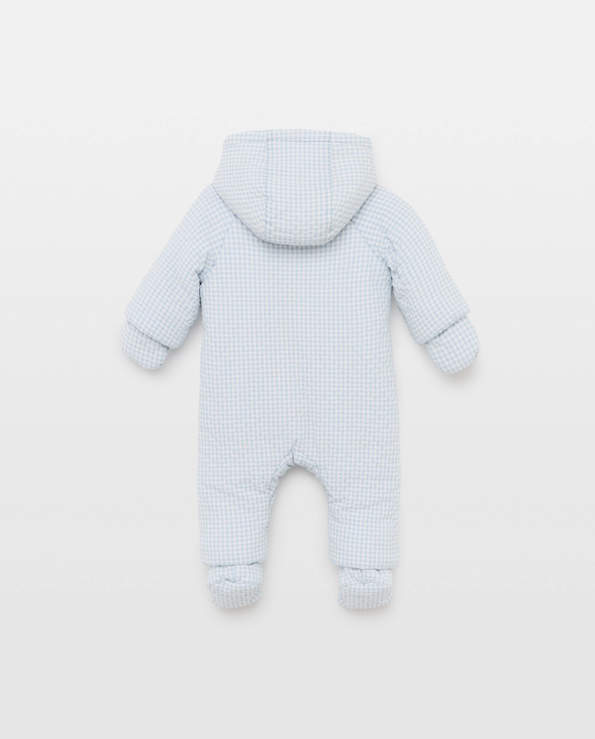 Babygrow de Nylon de Bebé Pés + Mãos em Seersucker Vichy com Bolso Coconut El Corte Inglés Verde-2