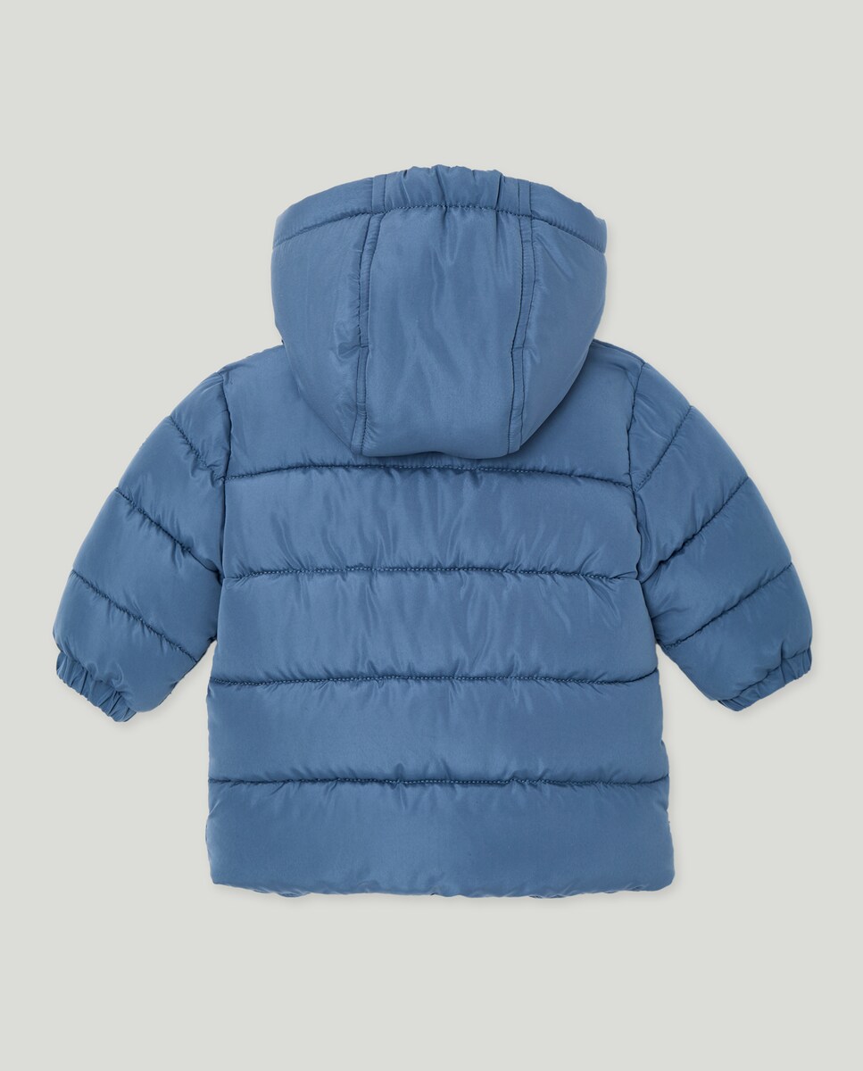 Parka de Microfibra de Bebé com Capuz e Bolso Lateral Azul-marinho-2