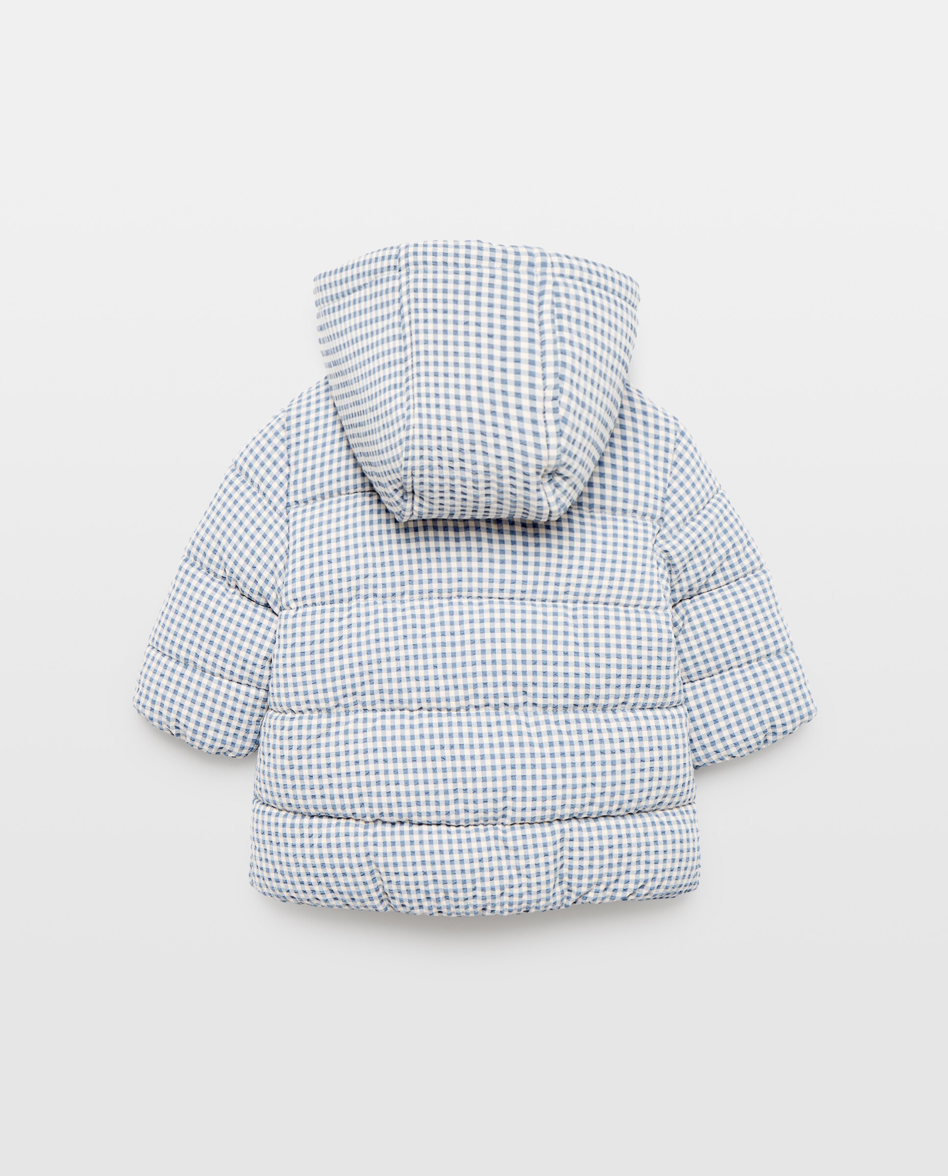 Parka Comprida de Nylon e Seersucker de Bebé com Capuz Desmontável de Pelo Coconut El Corte Inglés Azul-2