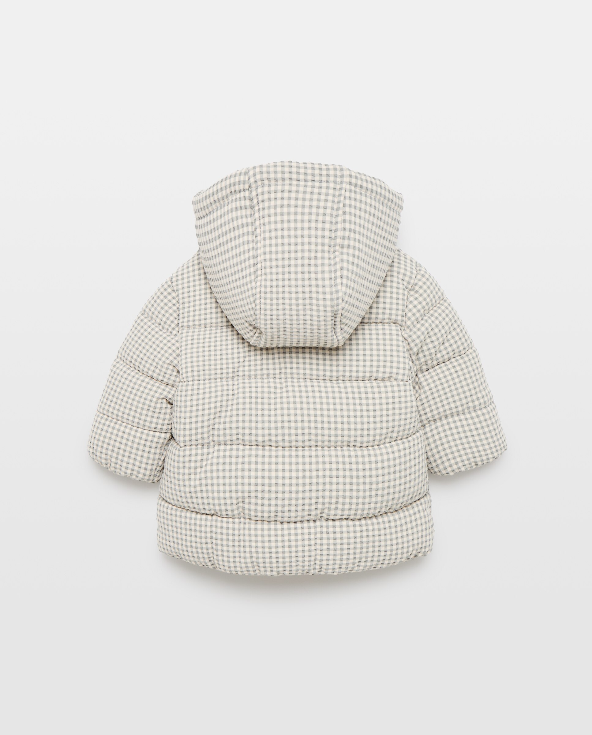 Parka Comprida de Nylon e Seersucker de Bebé com Capuz Desmontável de Pelo Coconut El Corte Inglés Verde-2