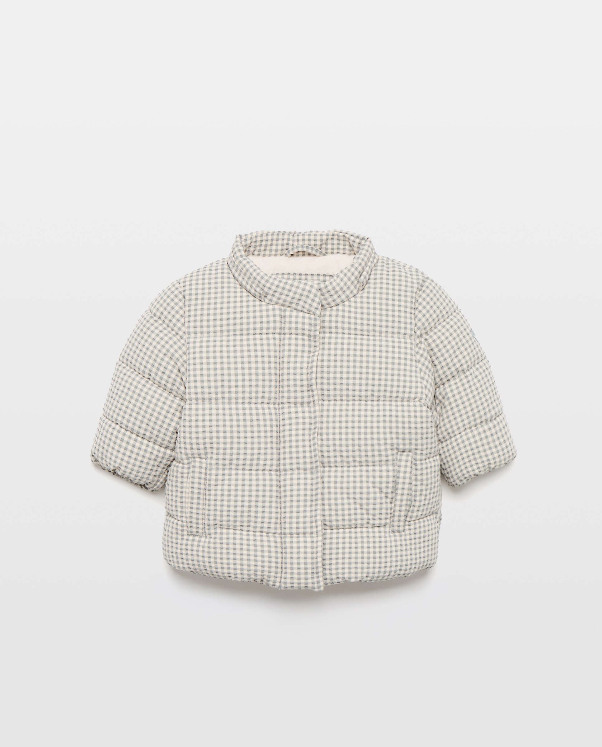Parka Comprida de Nylon e Seersucker de Bebé com Capuz Desmontável de Pelo Coconut El Corte Inglés Verde-3
