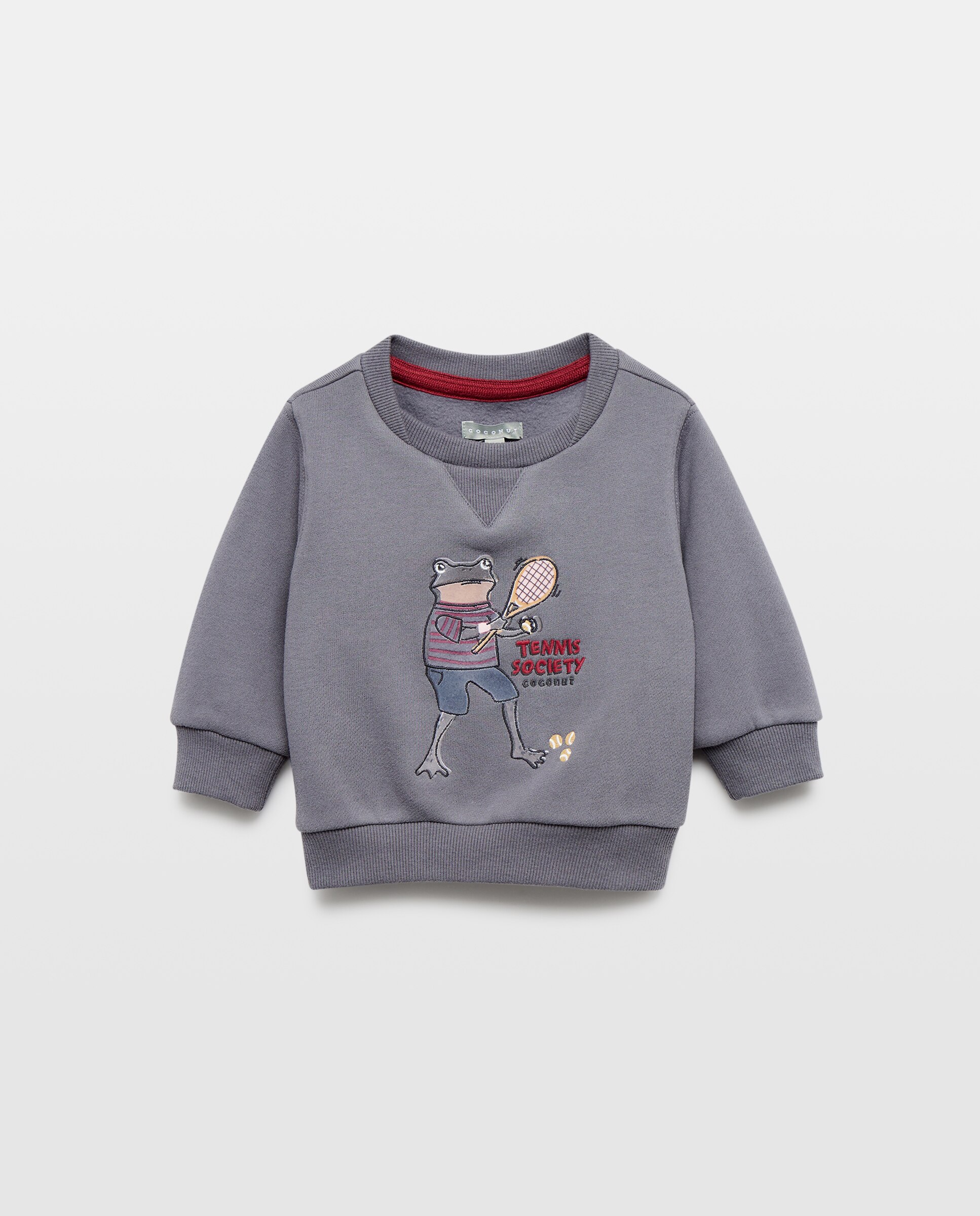 Imagen 0 de Sudadera cuello caja con bordado fantasía de bebé 830 Antracita