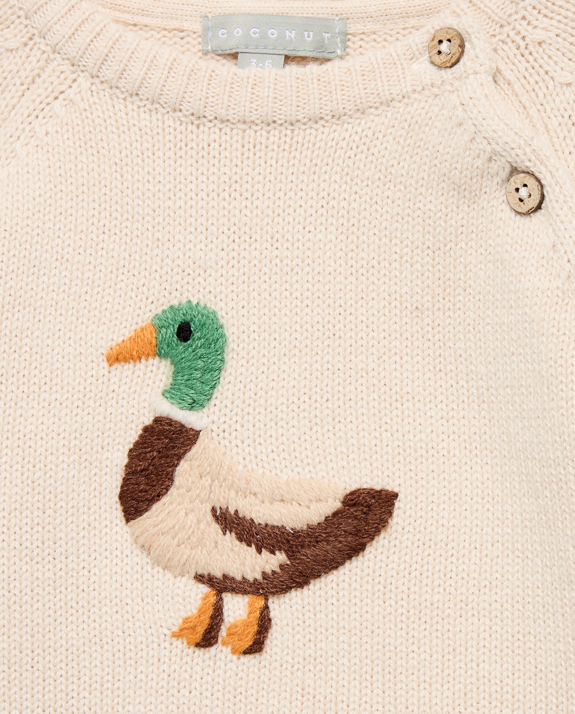 Jersey intarsia fantasía bordado a mano de bebé - Coconut El Corte Inglés - Tostado Tostado-3