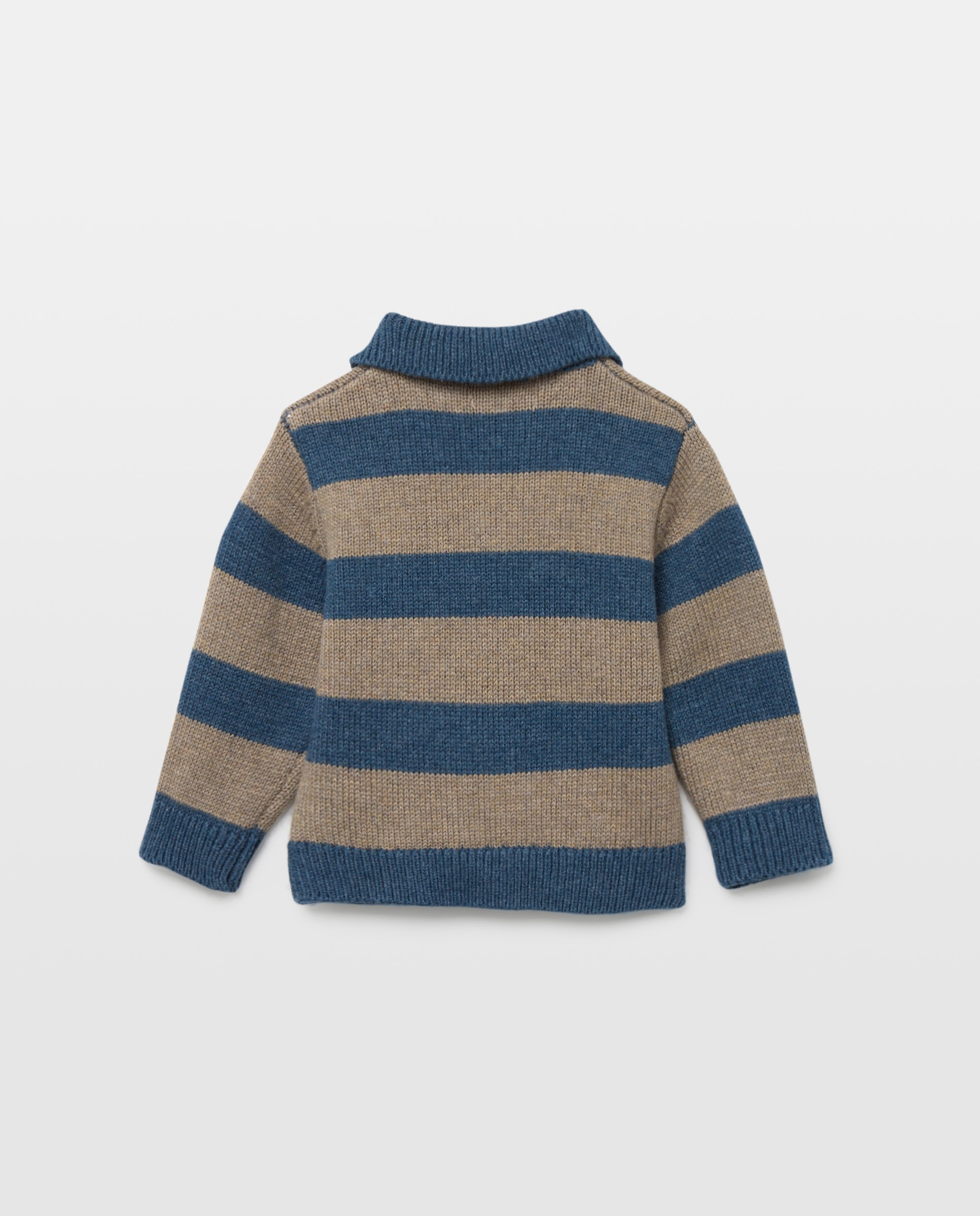 Camisola de Malha Tipo Polo às Riscas de Bebé com Bordado Posicional de Teckel Coconut El Corte Inglés Azul-2