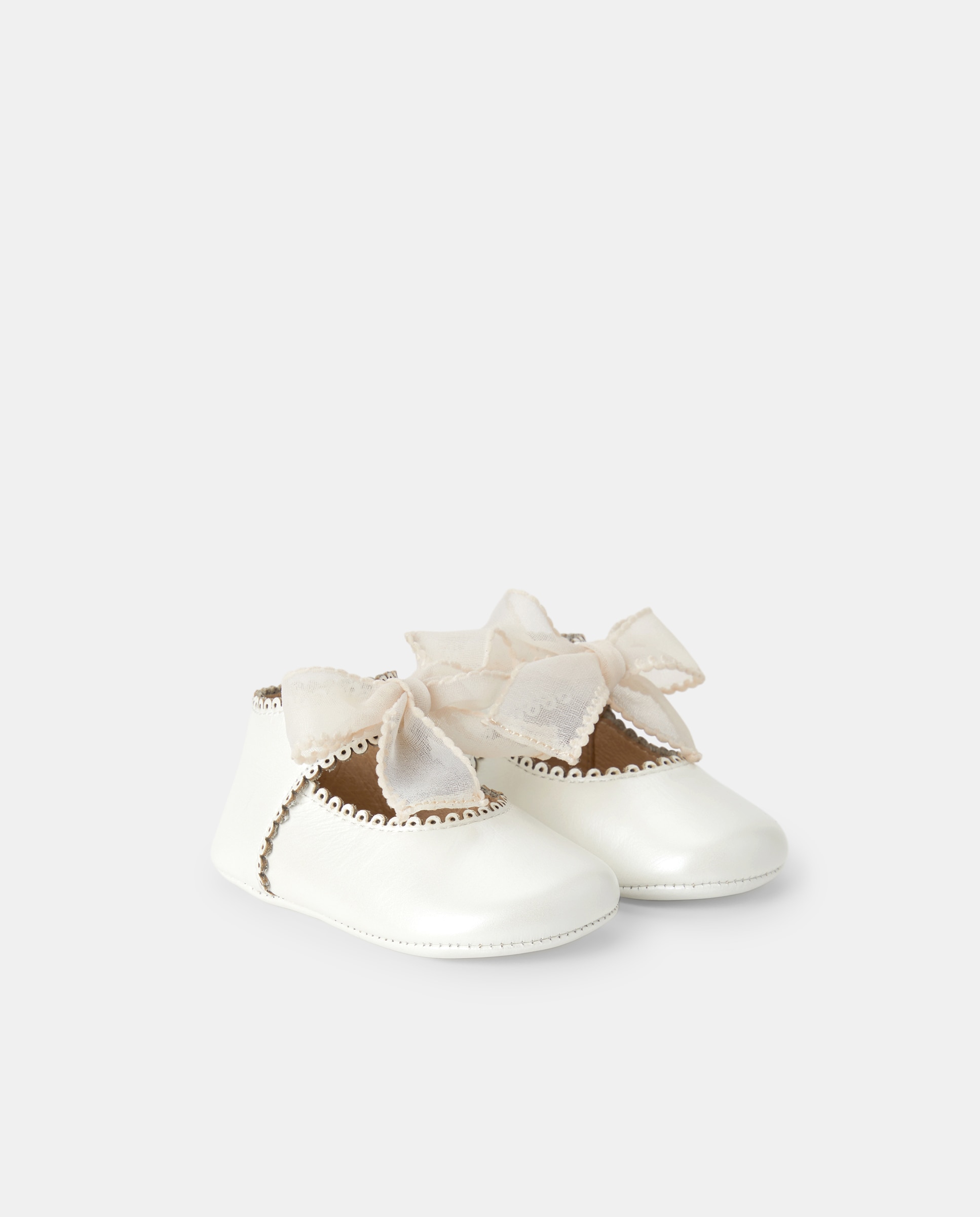 Sapatos de Batismo de Napa de Bebé com Laço Coconut El Corte Inglés 120 Cru-2