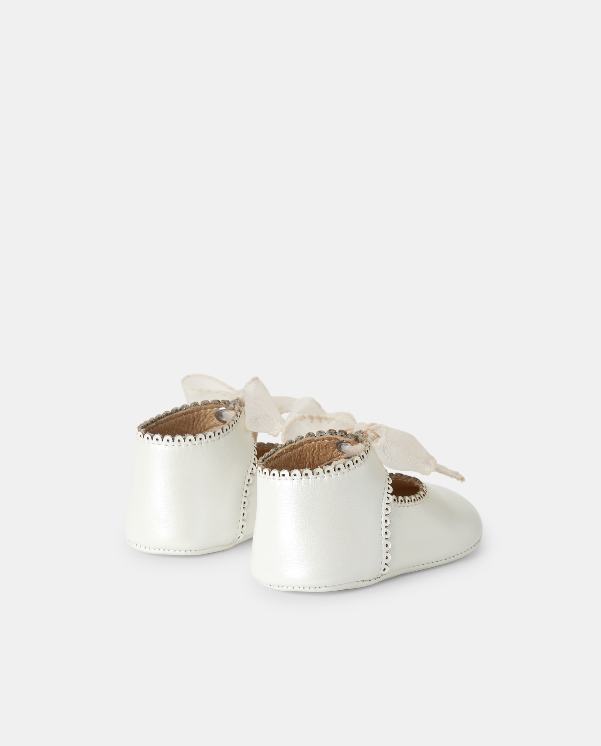 Sapatos de Batismo de Napa de Bebé com Laço Coconut El Corte Inglés 120 Cru-3