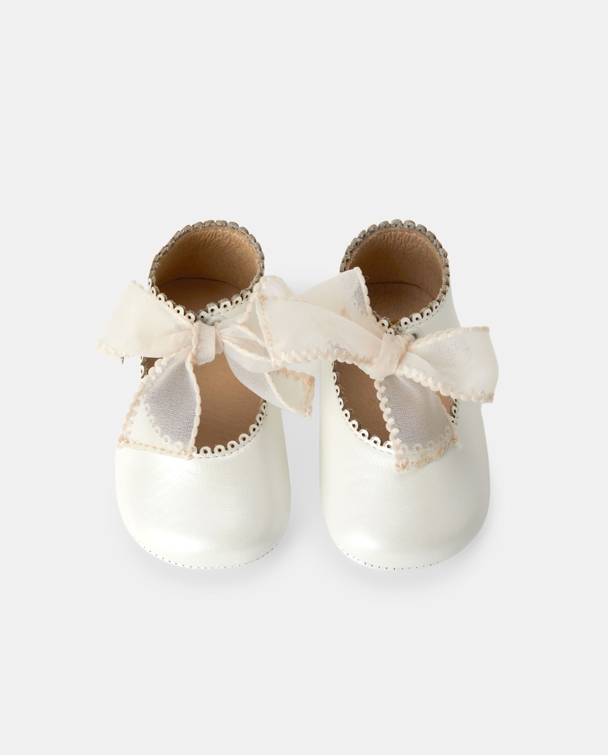 Sapatos de Batismo de Napa de Bebé com Laço Coconut El Corte Inglés 120 Cru-4