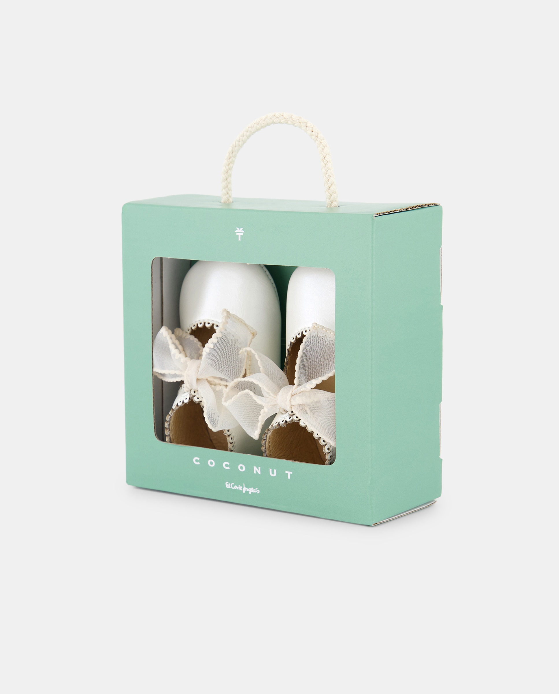 Sapatos de Batismo de Napa de Bebé com Laço Coconut El Corte Inglés 120 Cru-6