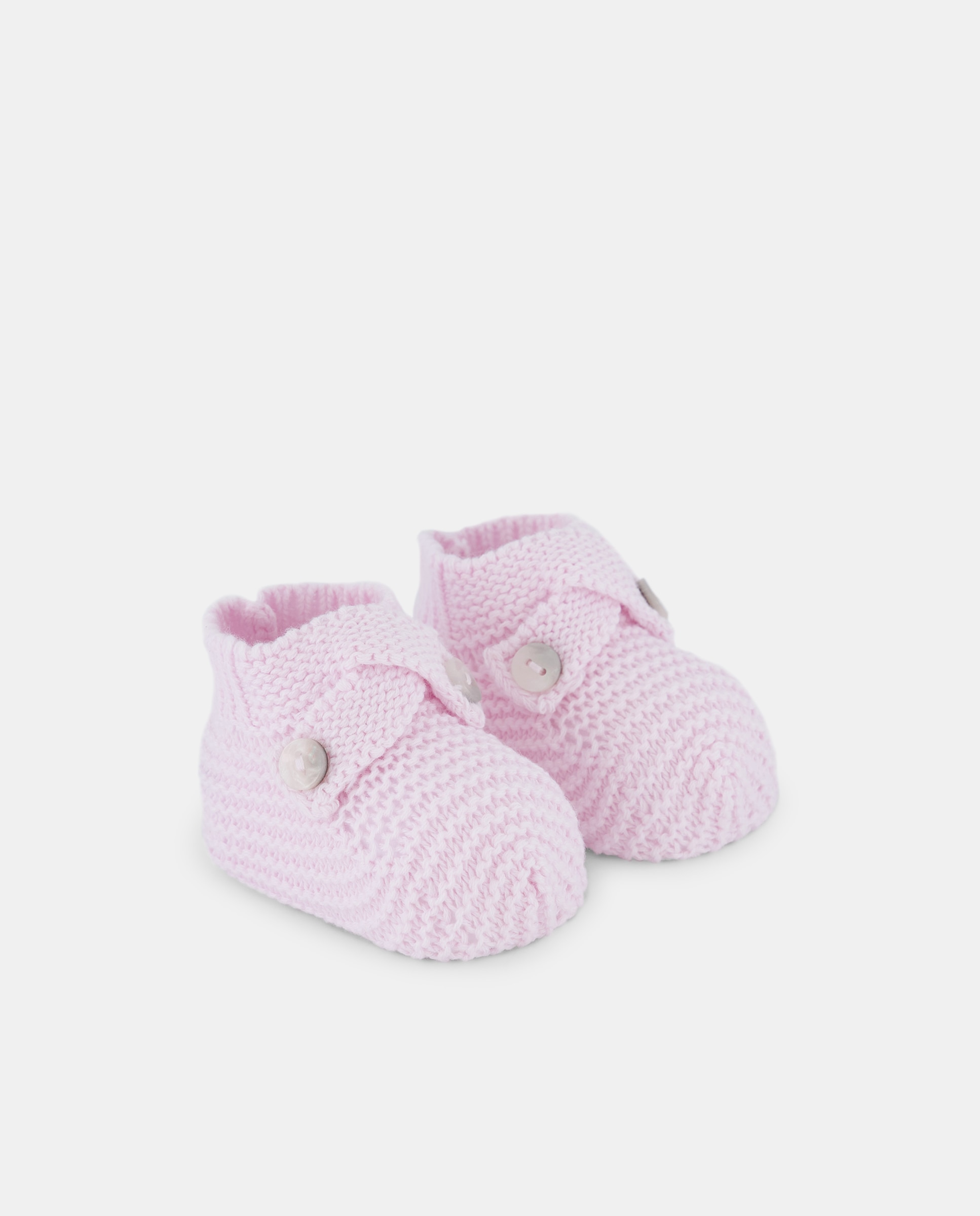 Botas de Tricot Cruzadas de Bebé Rosa-claro-2