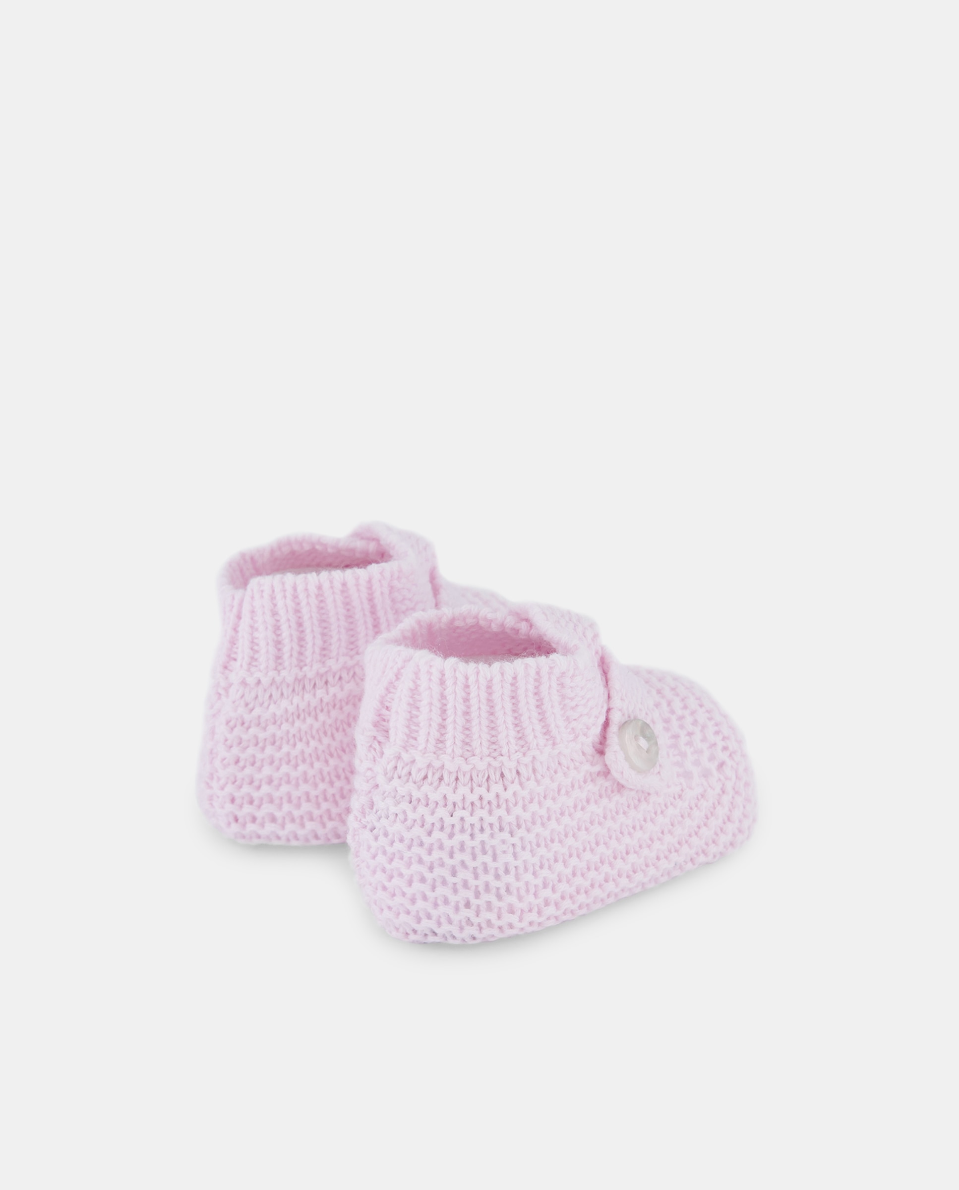 Botas de Tricot Cruzadas de Bebé Rosa-claro-3