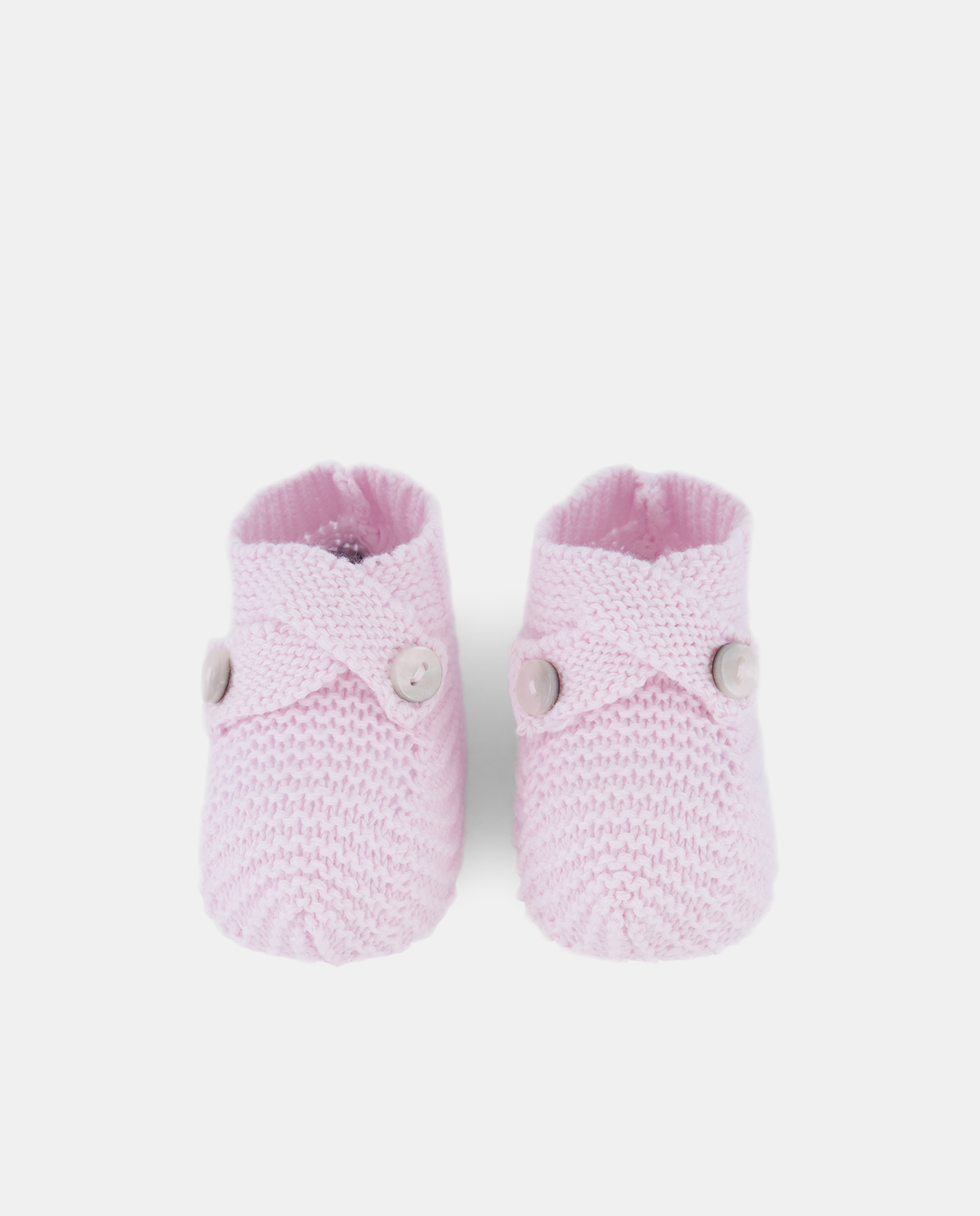 Botas de Tricot Cruzadas de Bebé Rosa-claro-4