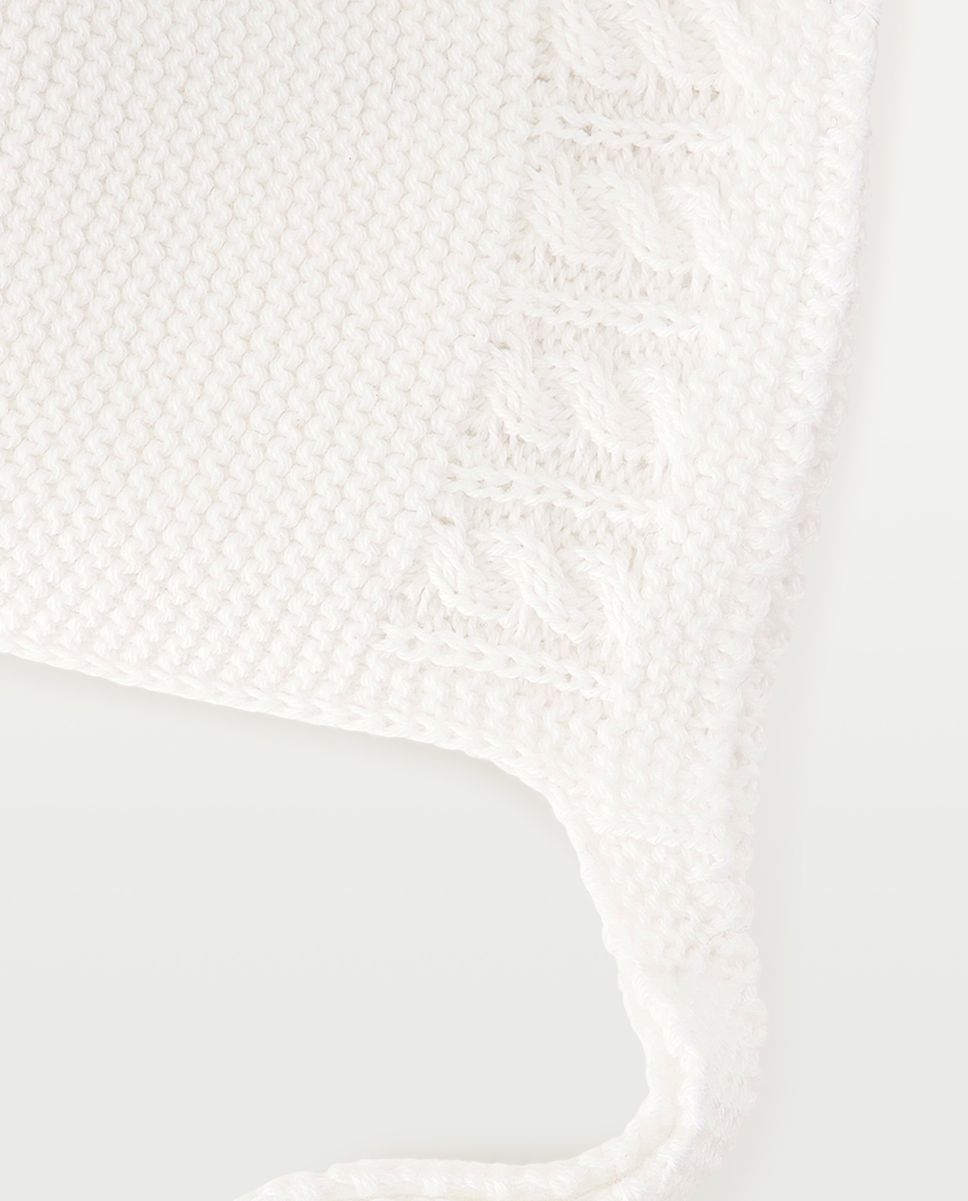 Touca de Tricot Fantasia com Malha do Cabo Aberta de Bebé Coconut El Corte Inglés Branco-2