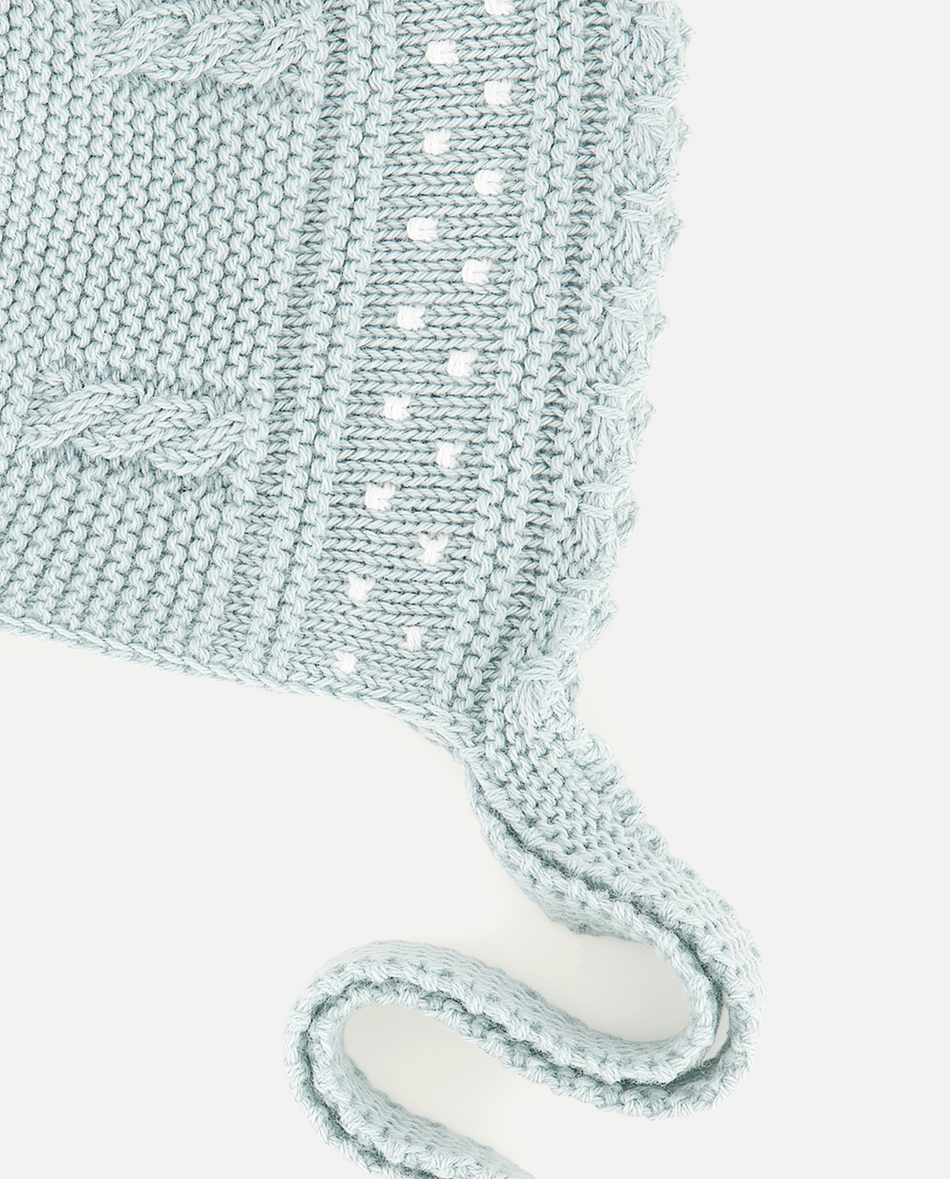 Touca de Tricot com Relevos e Malha do Cabo de Bebé Verde-2