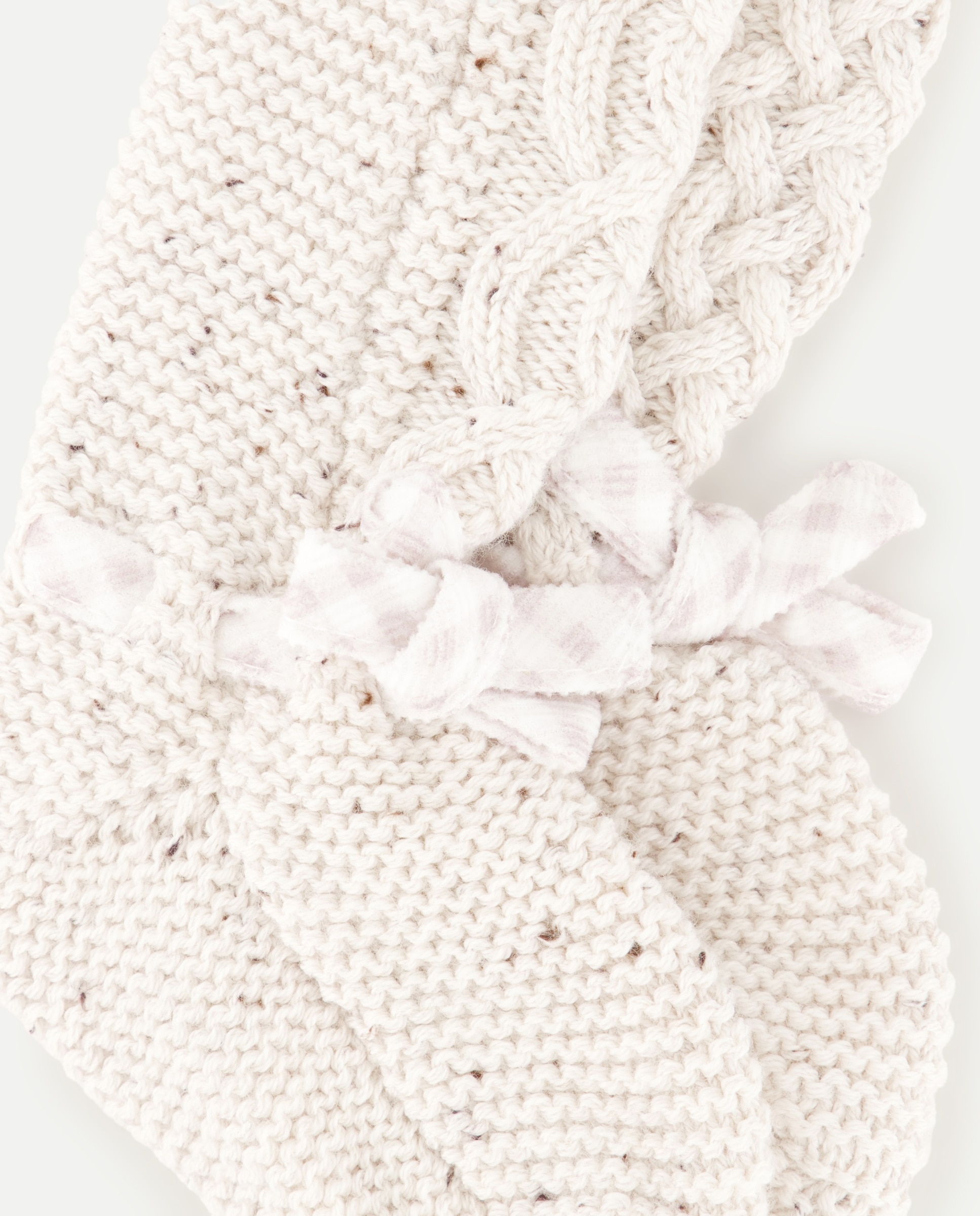 Botas de Tricot Rasas de Bebé em Vichy Coconut El Corte Inglés Rice Paper-2