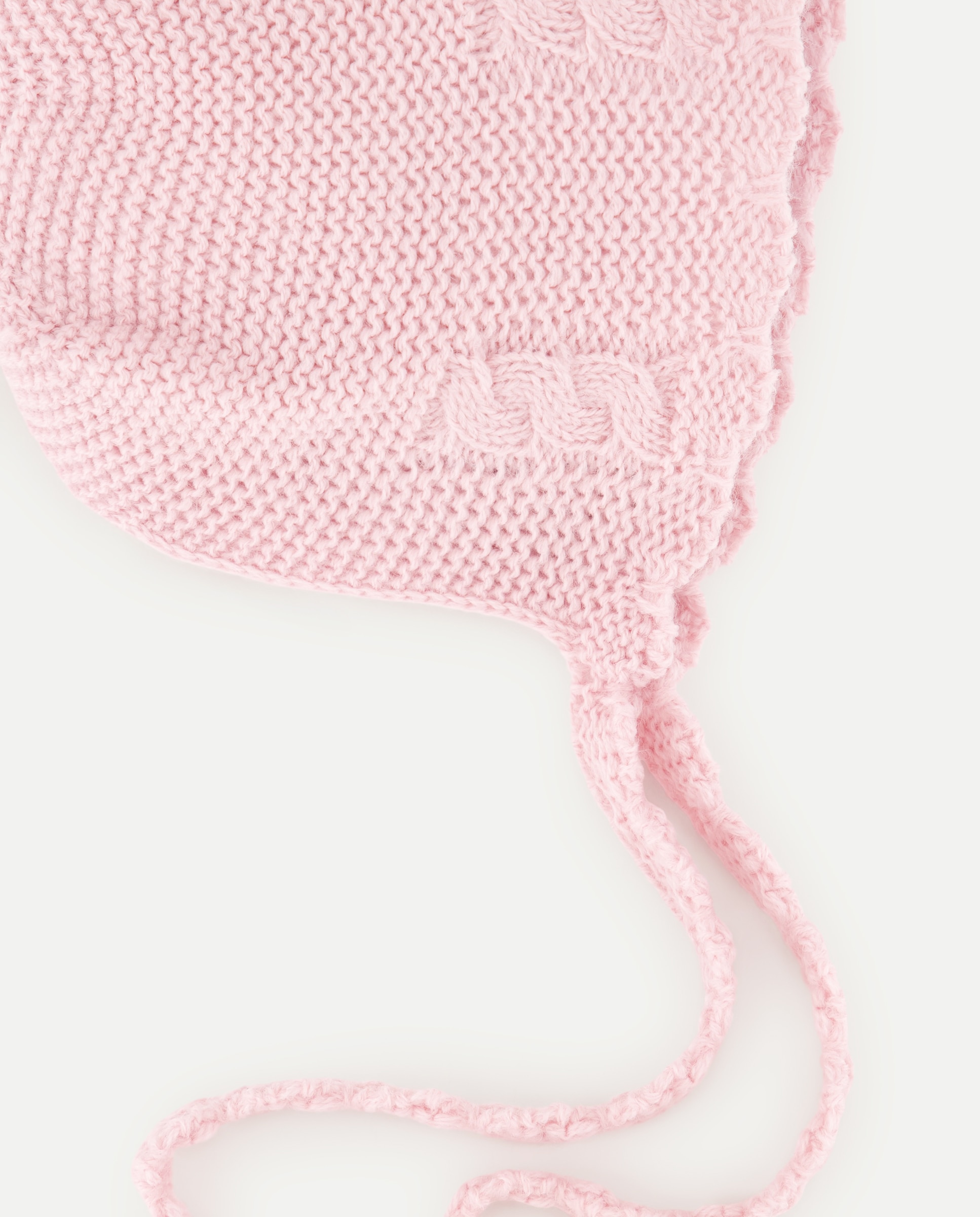 Touca Básica de Bebé com Malha do Cabo e Ondas 200 Rosa-2