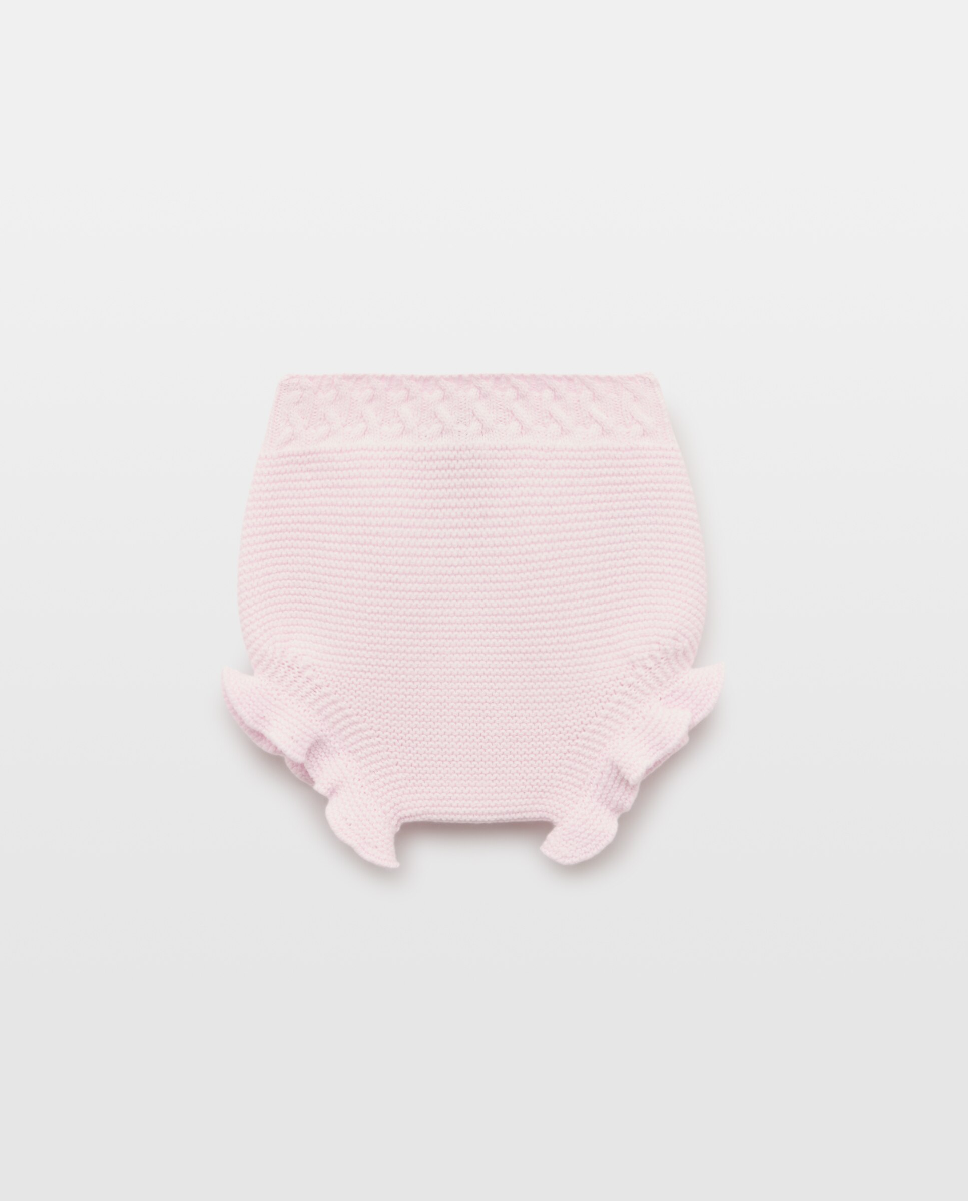 Imagem 0 de Tapa-Fraldas de Tricot de Bebé com Cós Entrançado e Folho