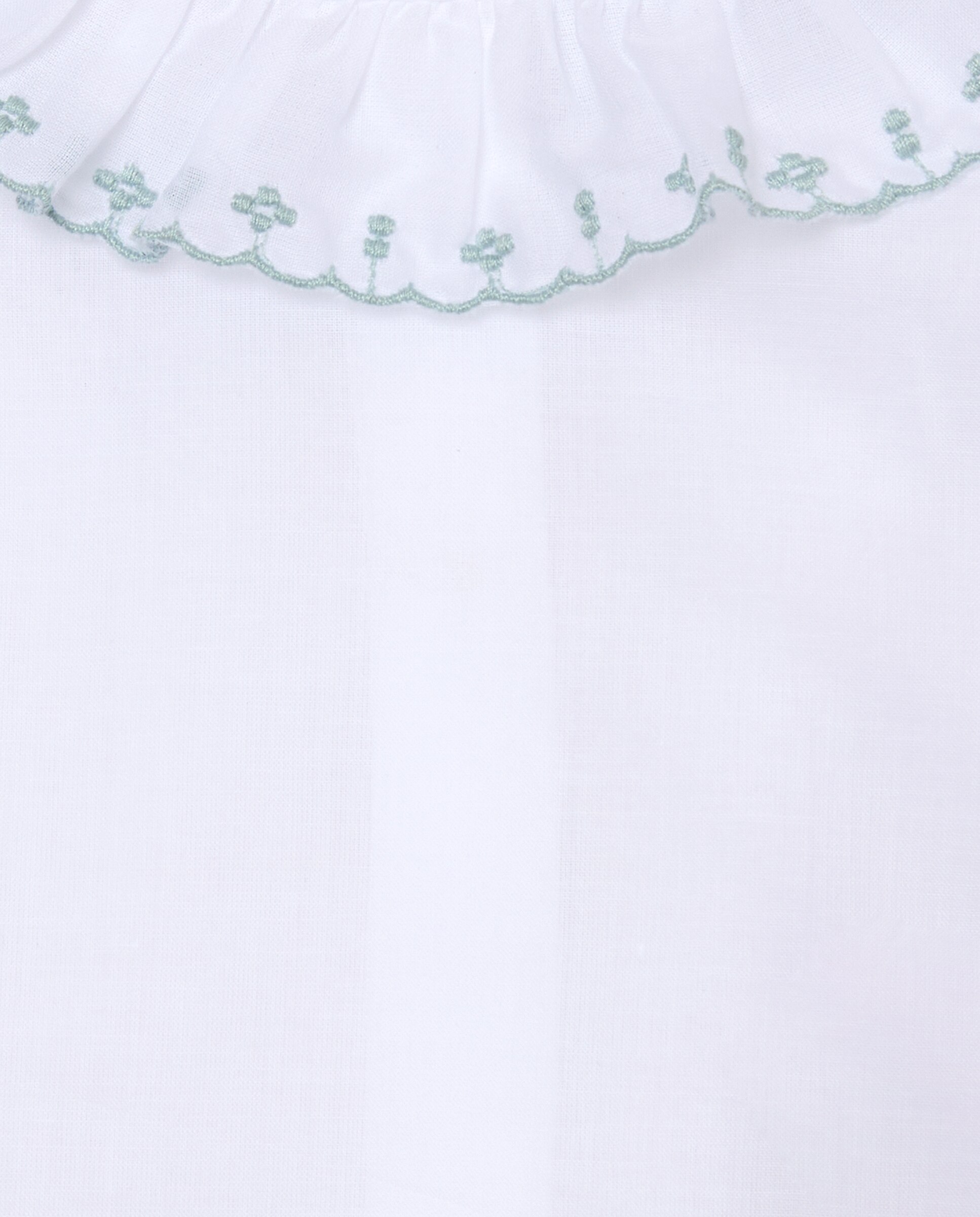 Camisa Básica de Bebé com Manga Comprida e Festão Branco-3