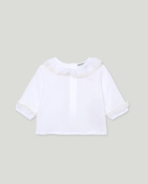 Imagem 0 de Camisa Básica de Bebé com Manga Comprida e Festão