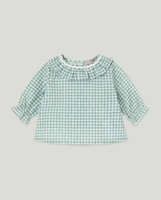 Imagem 0 de Camisa Vichy de Bebé com Gola e Manga Comprida