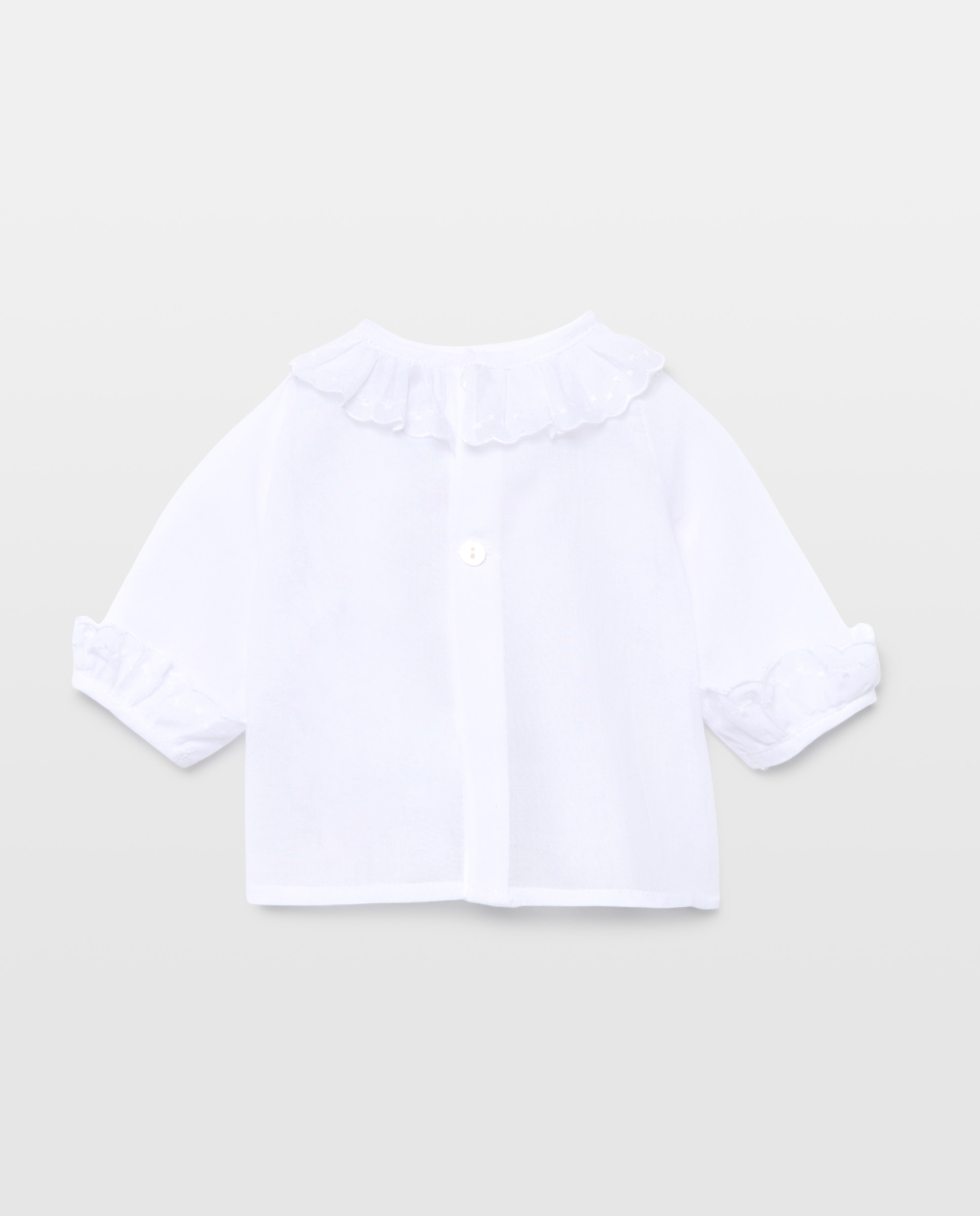 Camisa Básica de Bebé com Manga Comprida com Festão Coconut El Corte Inglés Branco-2