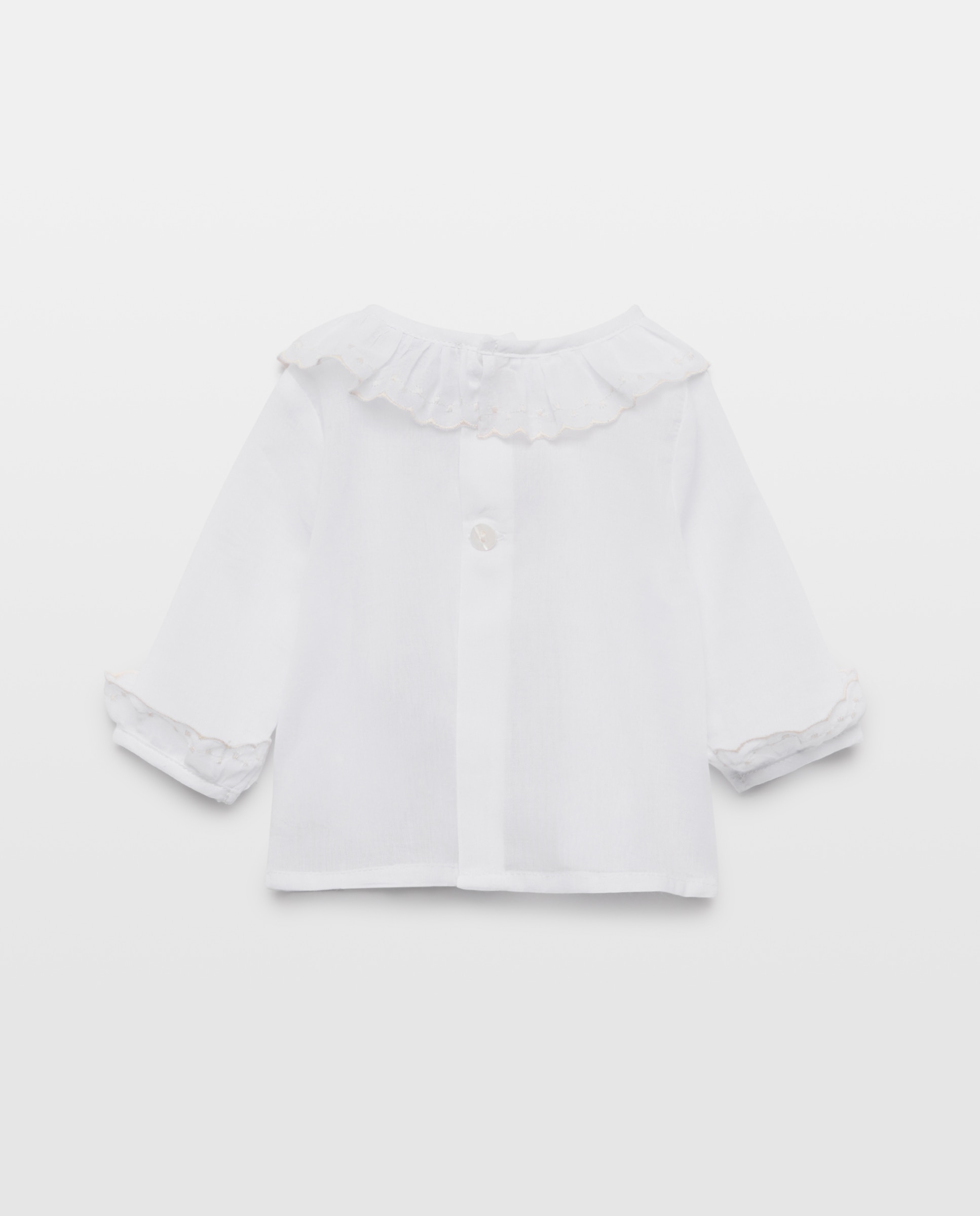 Camisa Básica de Bebé com Manga Comprida com Festão Coconut El Corte Inglés Branco-2