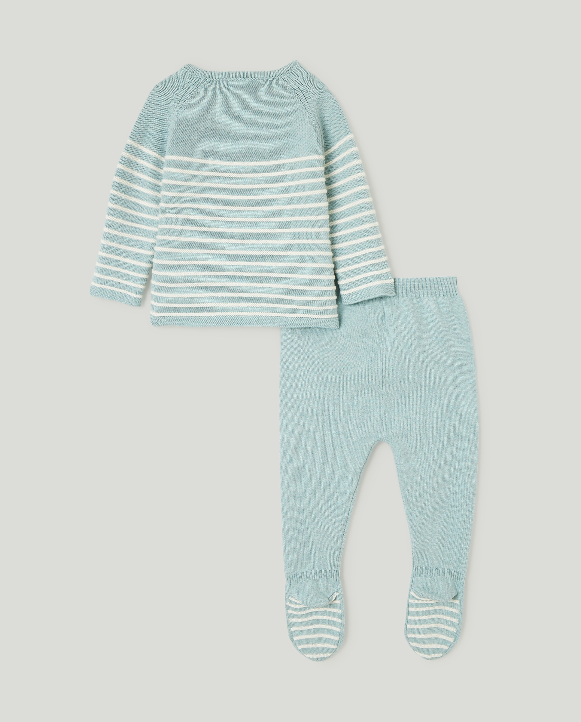 Conjunto Cruzado de Bebé às Riscas Coconut El Corte Inglés Verde-2