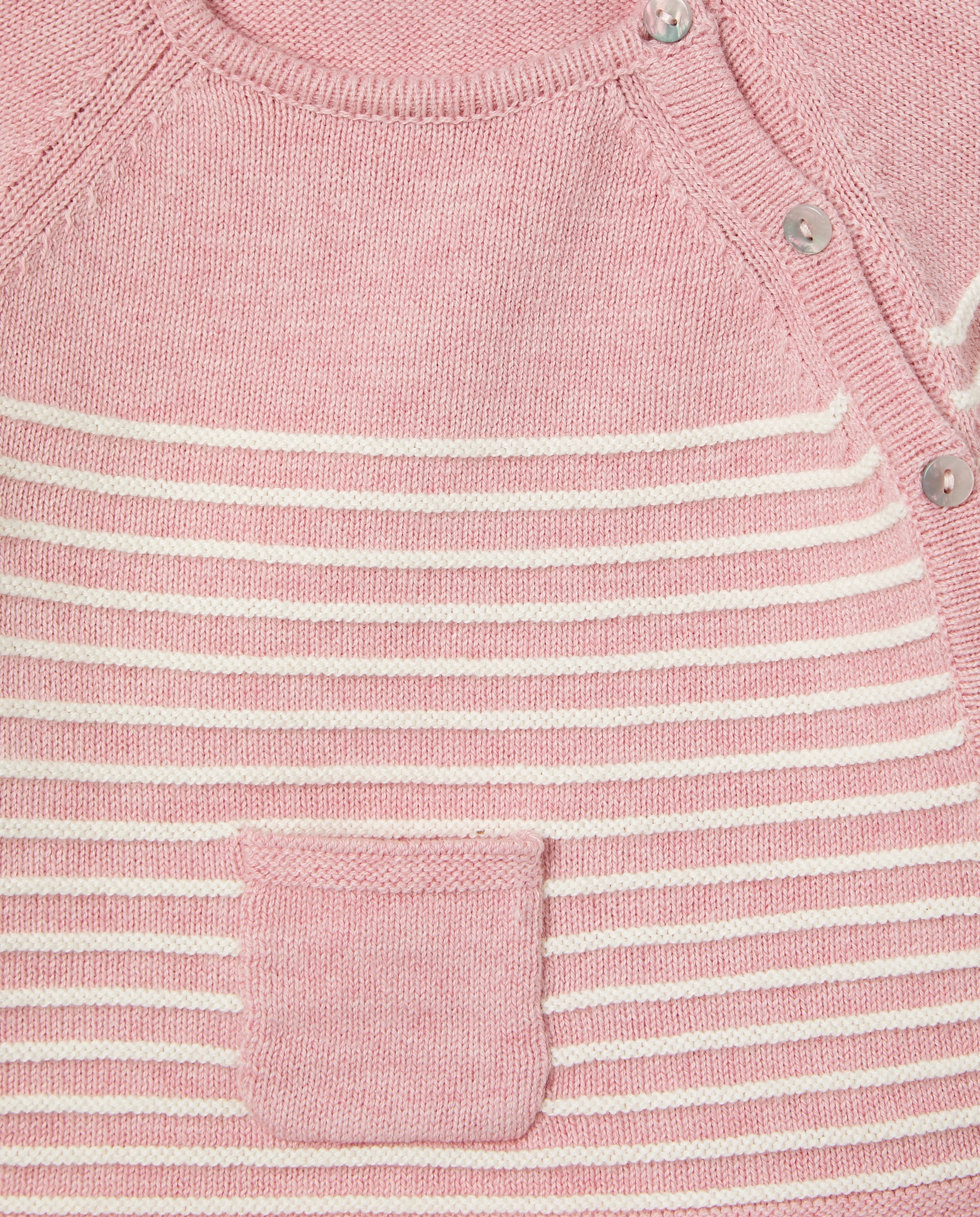 Conjunto Cruzado de Bebé às Riscas Rosa-3