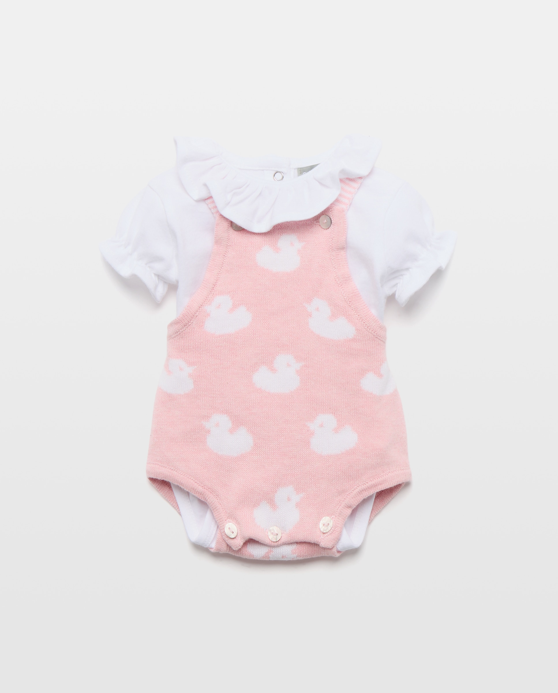 Conjunto de 2 Peças de Tricot de Bebé: Babygrow e Body Coconut El Corte Inglés Rosa-1