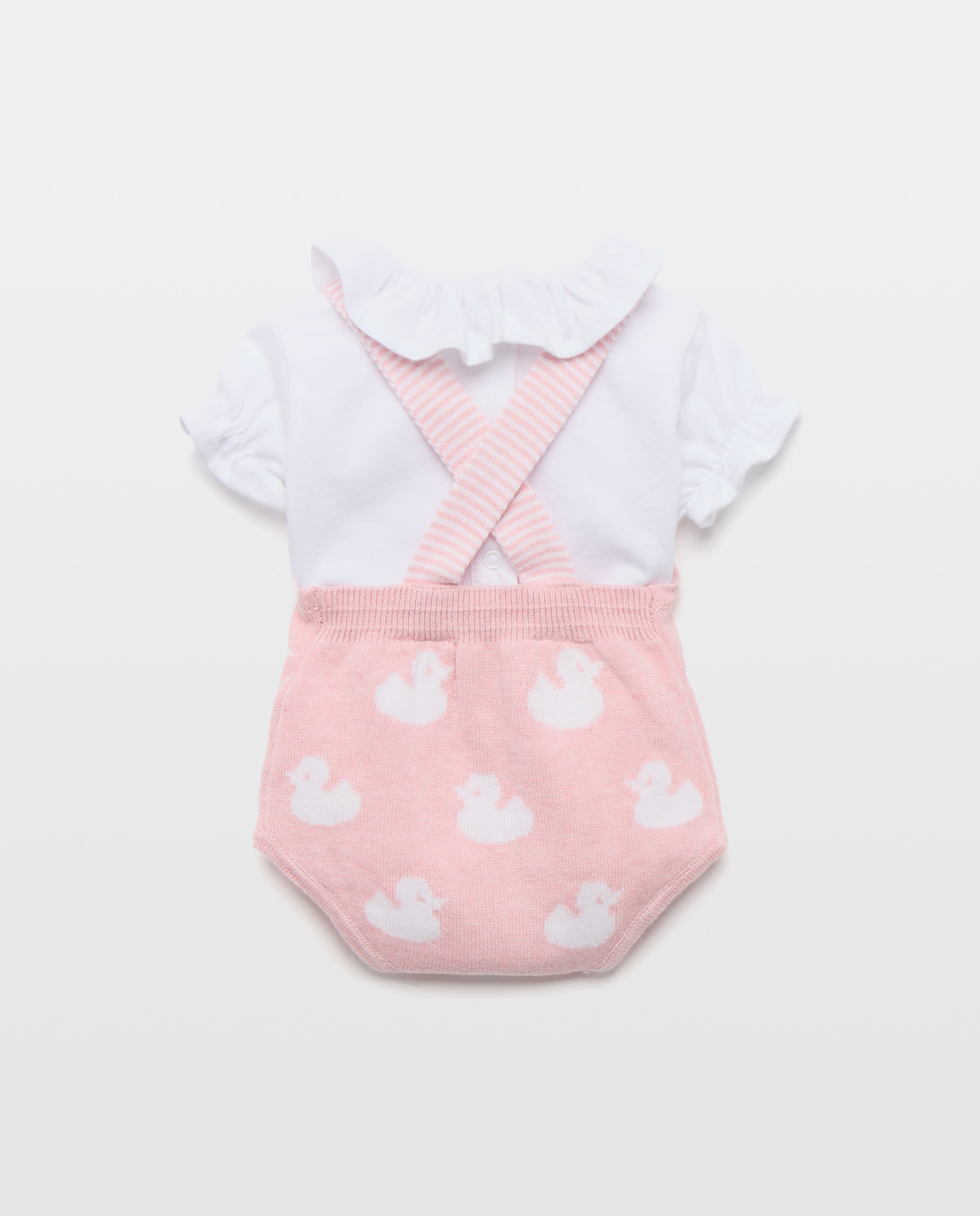Conjunto de 2 Peças de Tricot de Bebé: Babygrow e Body Coconut El Corte Inglés Rosa-2