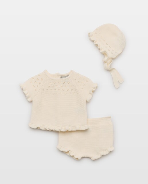 Conjunto 3 piezas tricot  de bebé