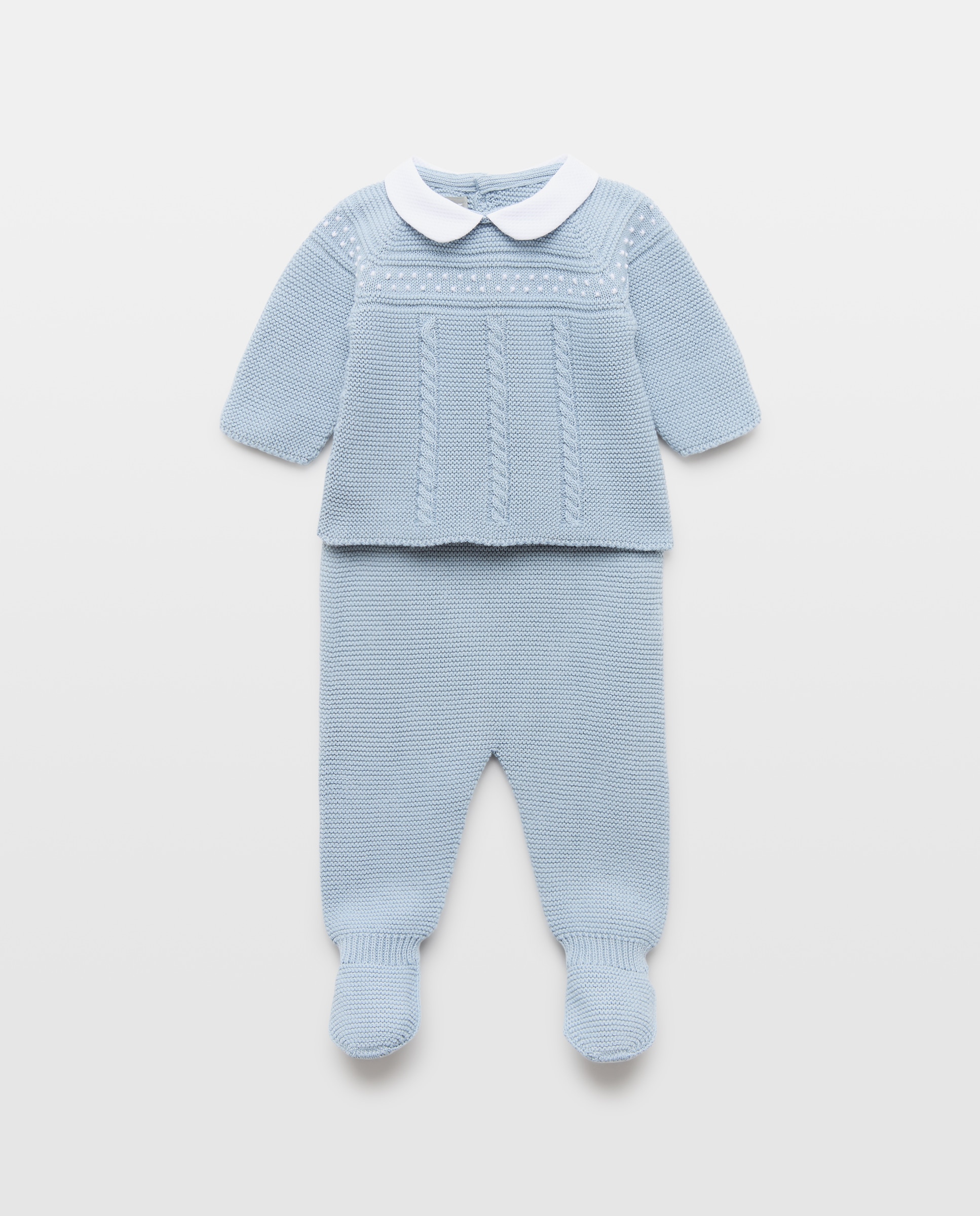 Conjunto de Tricot de 2 Peças com Gola Bebé com Fantasia Relevos e Malha do Cabo Coconut El Corte Inglés 400 Azul-1