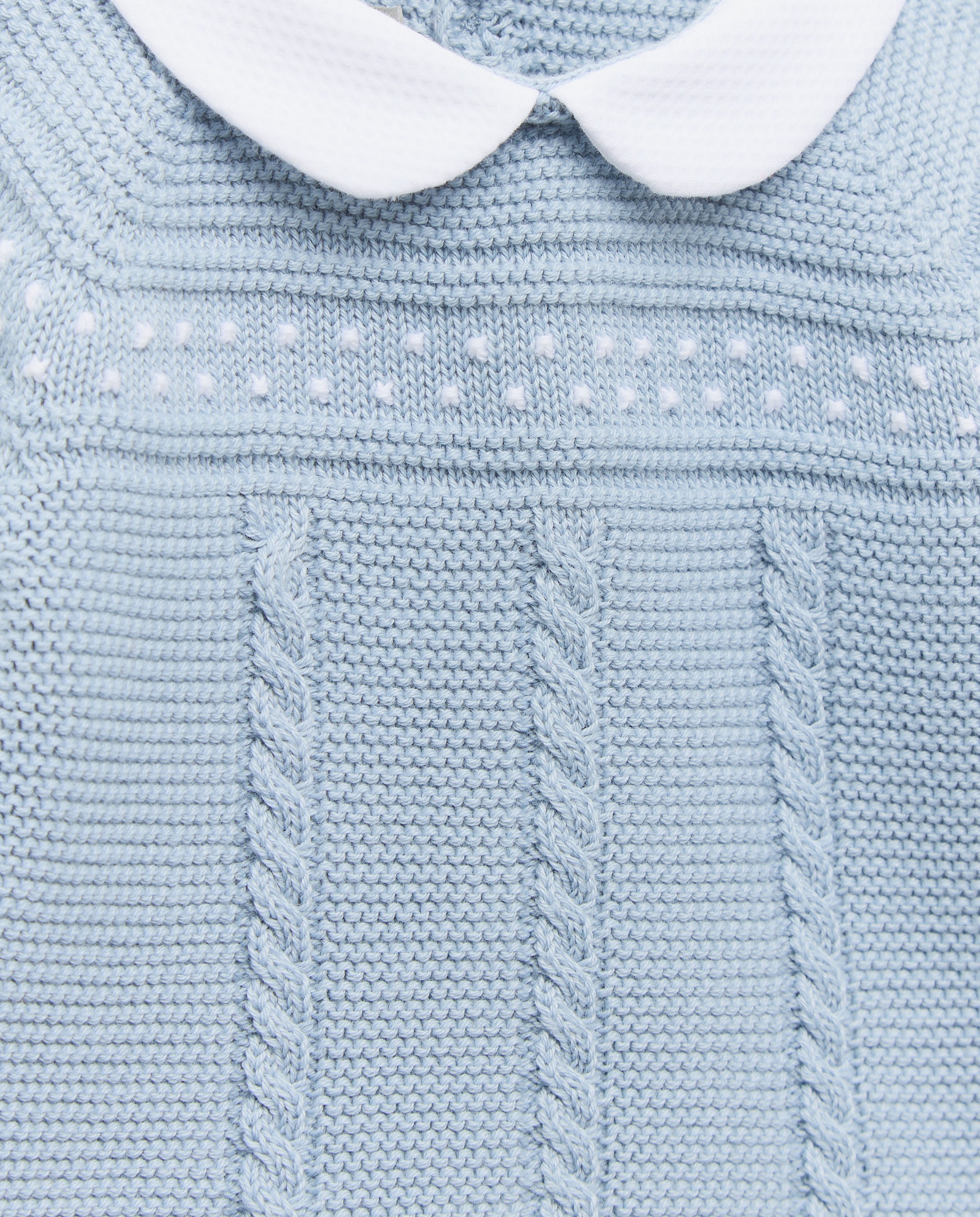 Conjunto de Tricot de 2 Peças com Gola Bebé com Fantasia Relevos e Malha do Cabo Coconut El Corte Inglés 400 Azul-4