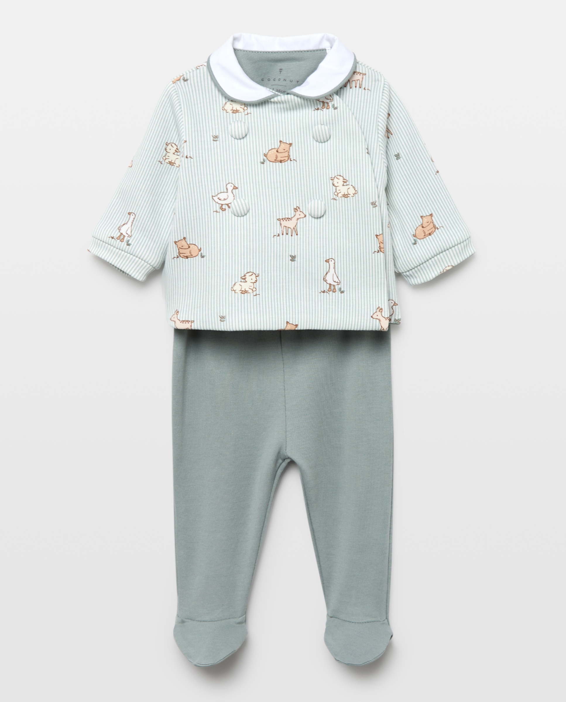 Conjunto para bebé estampado fantasía con cuello bebé - Coconut El Corte Inglés - Verde Verde-1
