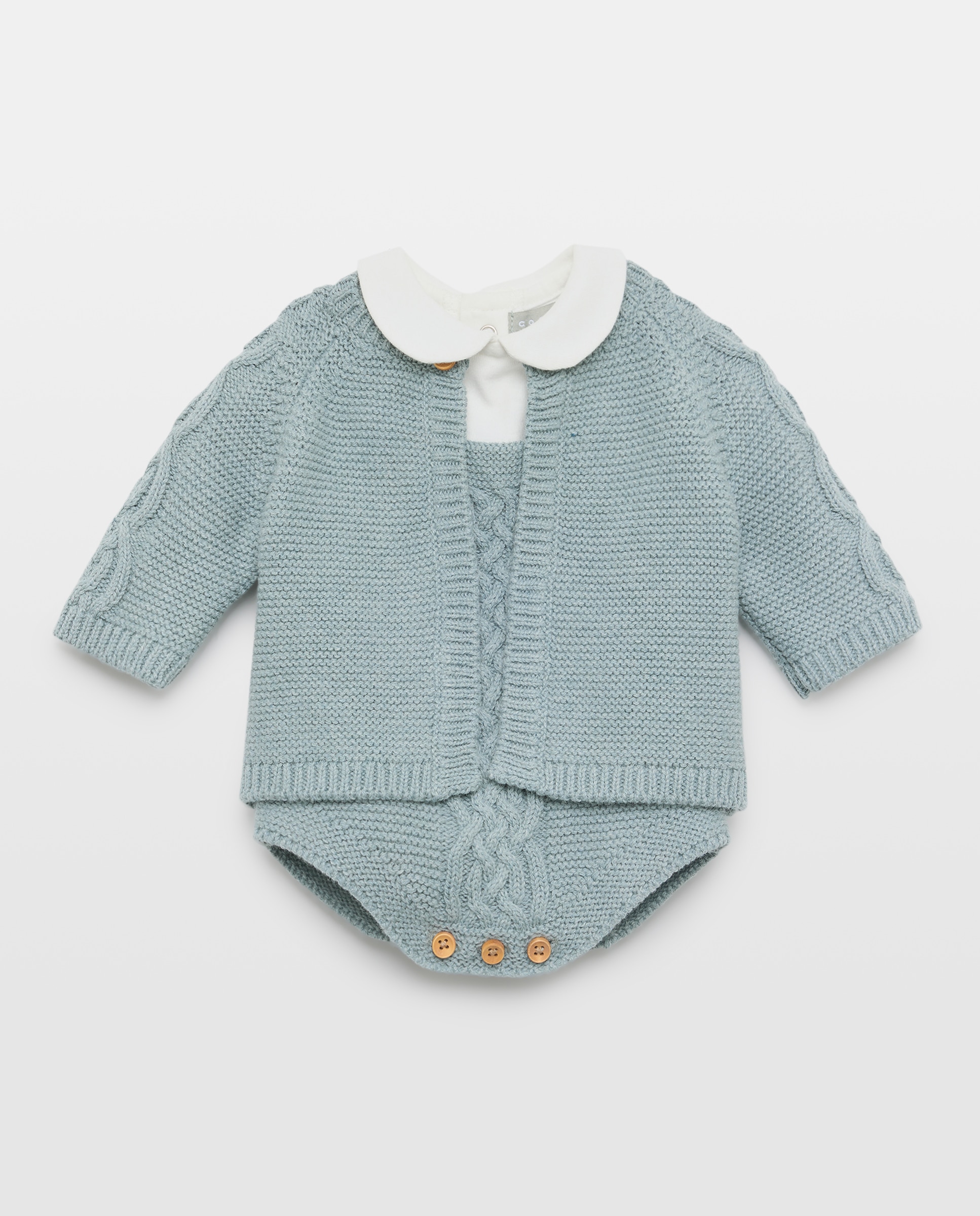 Imagem 0 de Conjunto de 3 Peças de Bebé: Babygrow, Body e Casaco