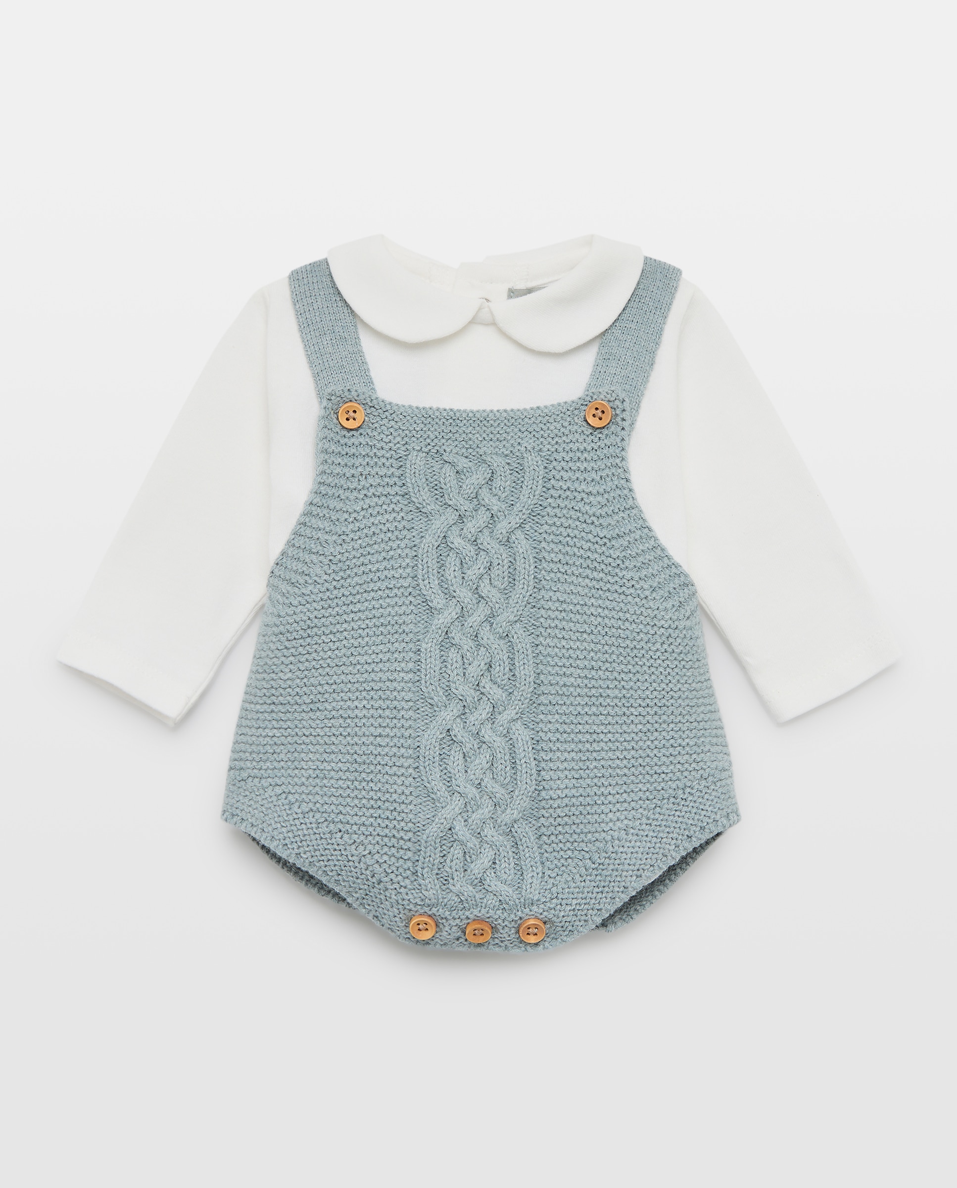 Conjunto de 3 Peças de Bebé: Babygrow, Body e Casaco Coconut El Corte Inglés Verde Sálvia-2