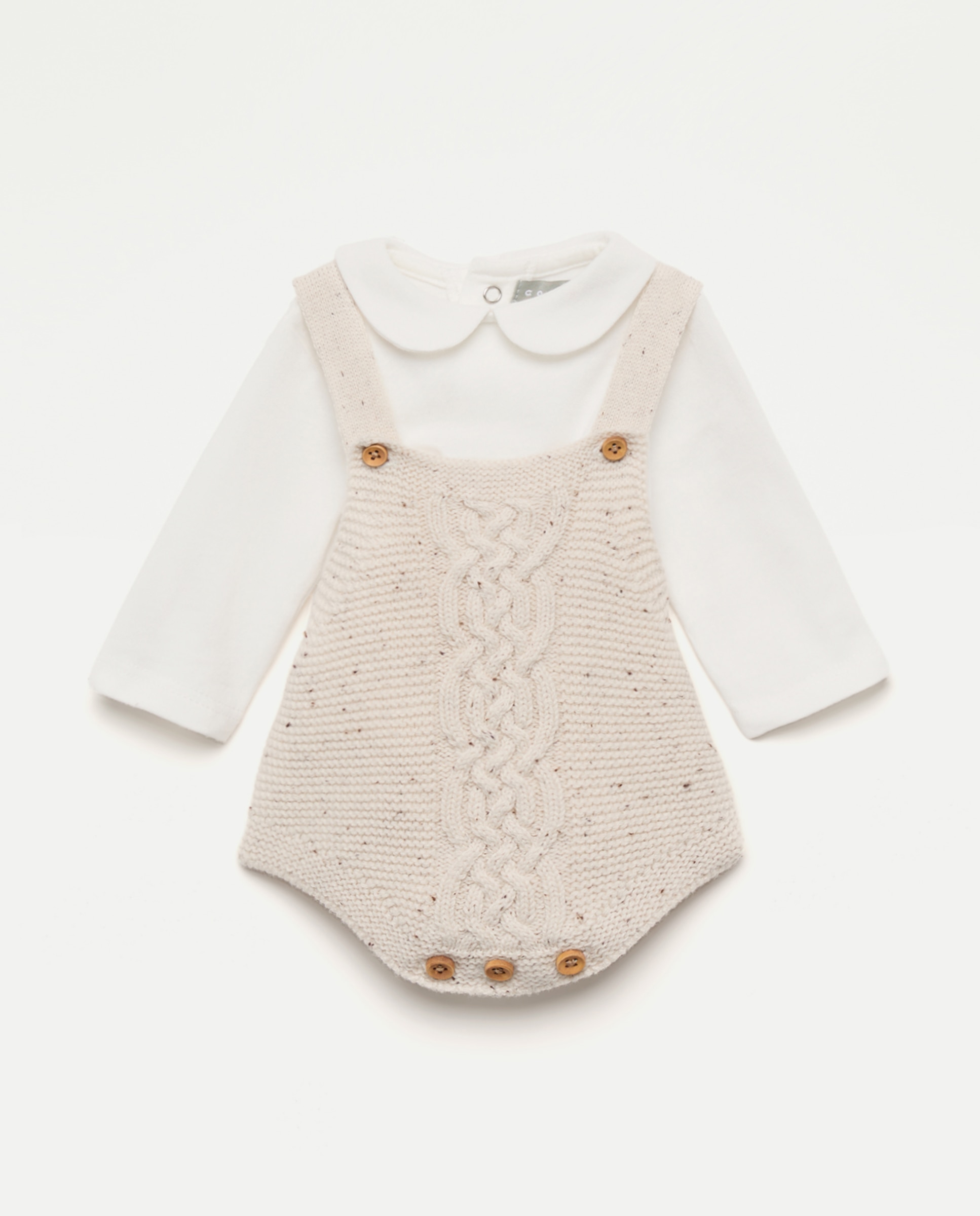 Conjunto de 3 Peças de Bebé: Babygrow, Body e Casaco Rice Paper-2