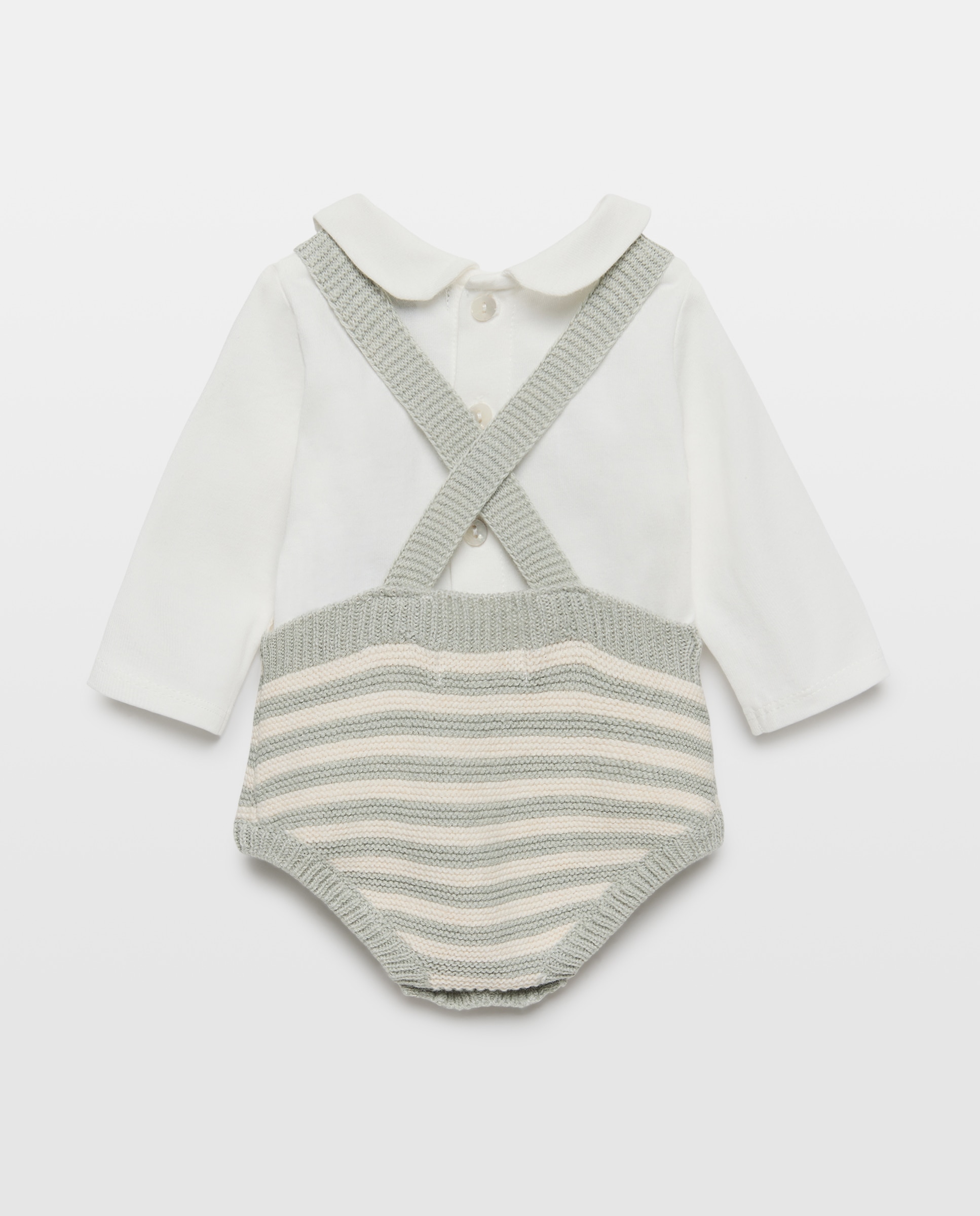 Conjunto de 3 Peças de Bebé: Babygrow, T-shirt e Casaco com Bolso Verde-3
