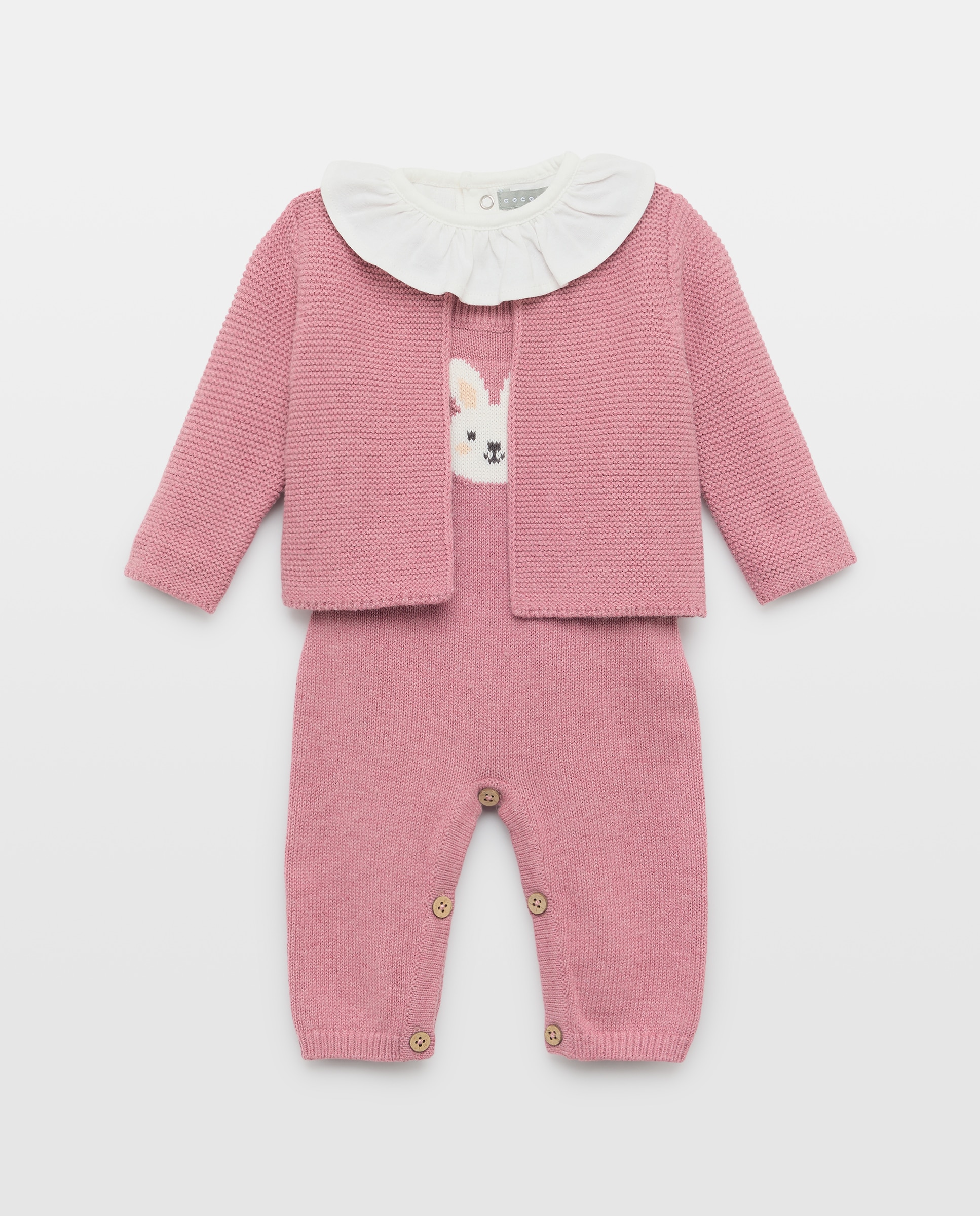 Conjunto 3 piezas de peto body y chaqueta de bebé - Coconut El Corte Inglés - Rosa Rosa-1