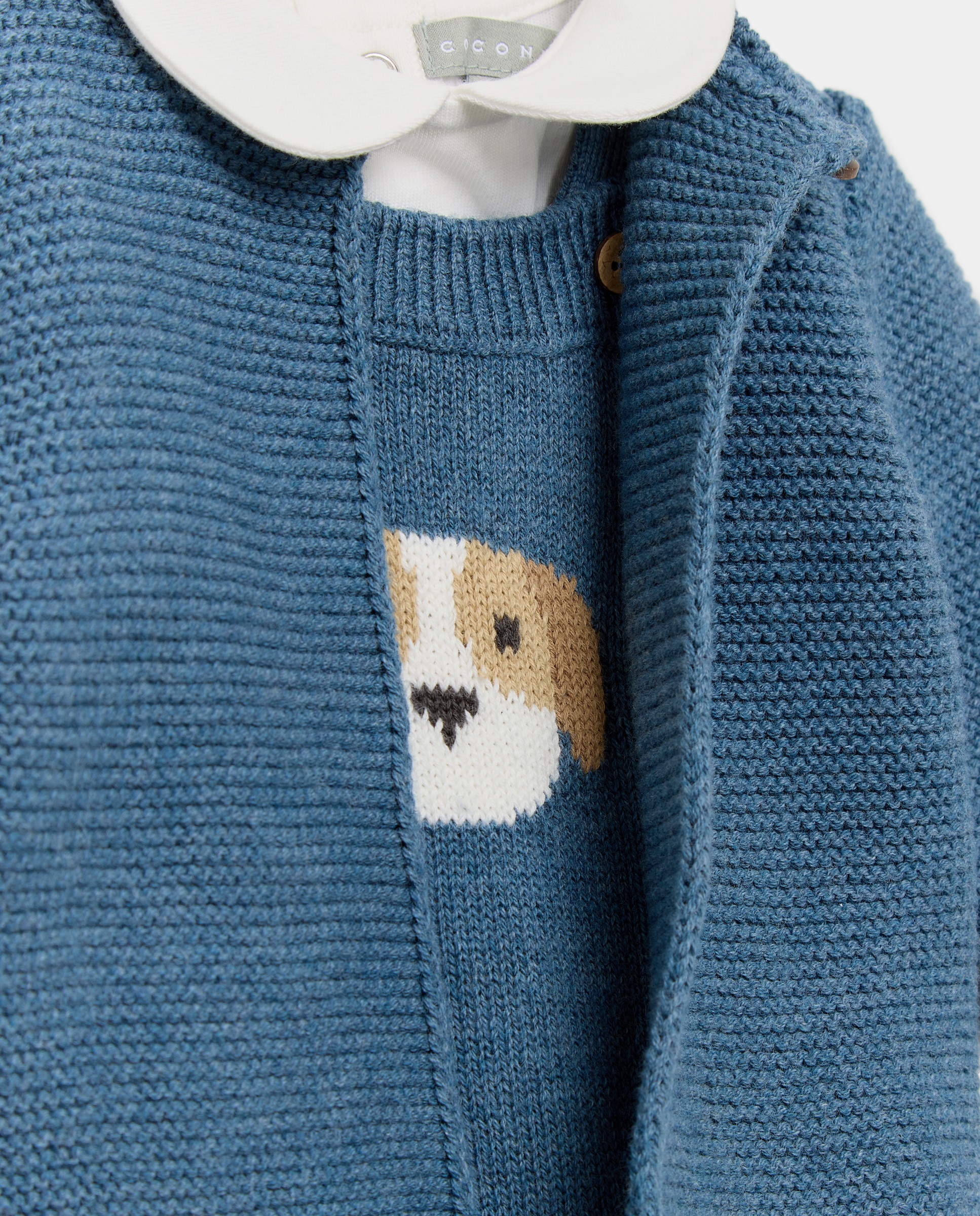 Conjunto de 3 Peças de Bebé: Jardineiras, Body e Casaco Azul-5