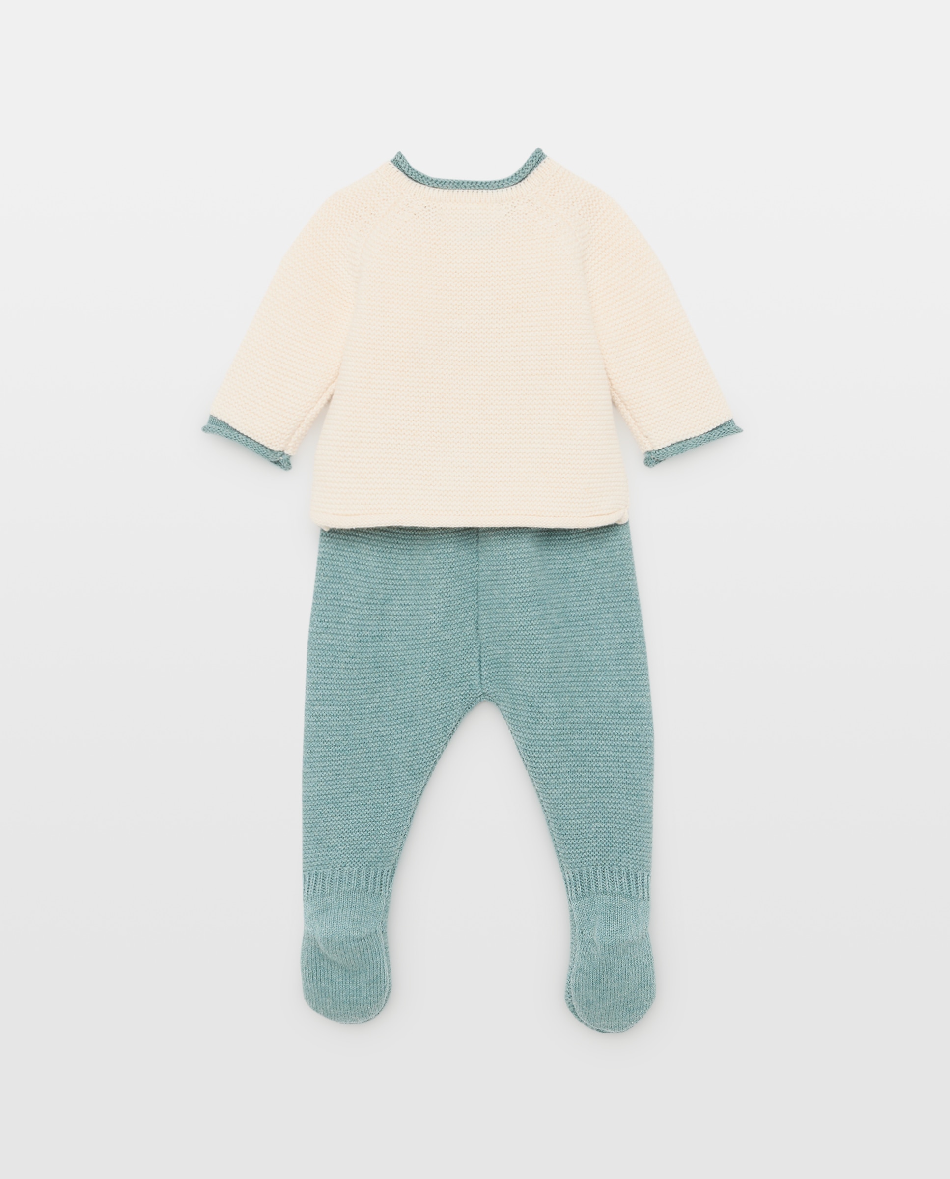 Conjunto manga larga tricot con pespunte bordado de bebé - Coconut El Corte Inglés - Verde Verde-2