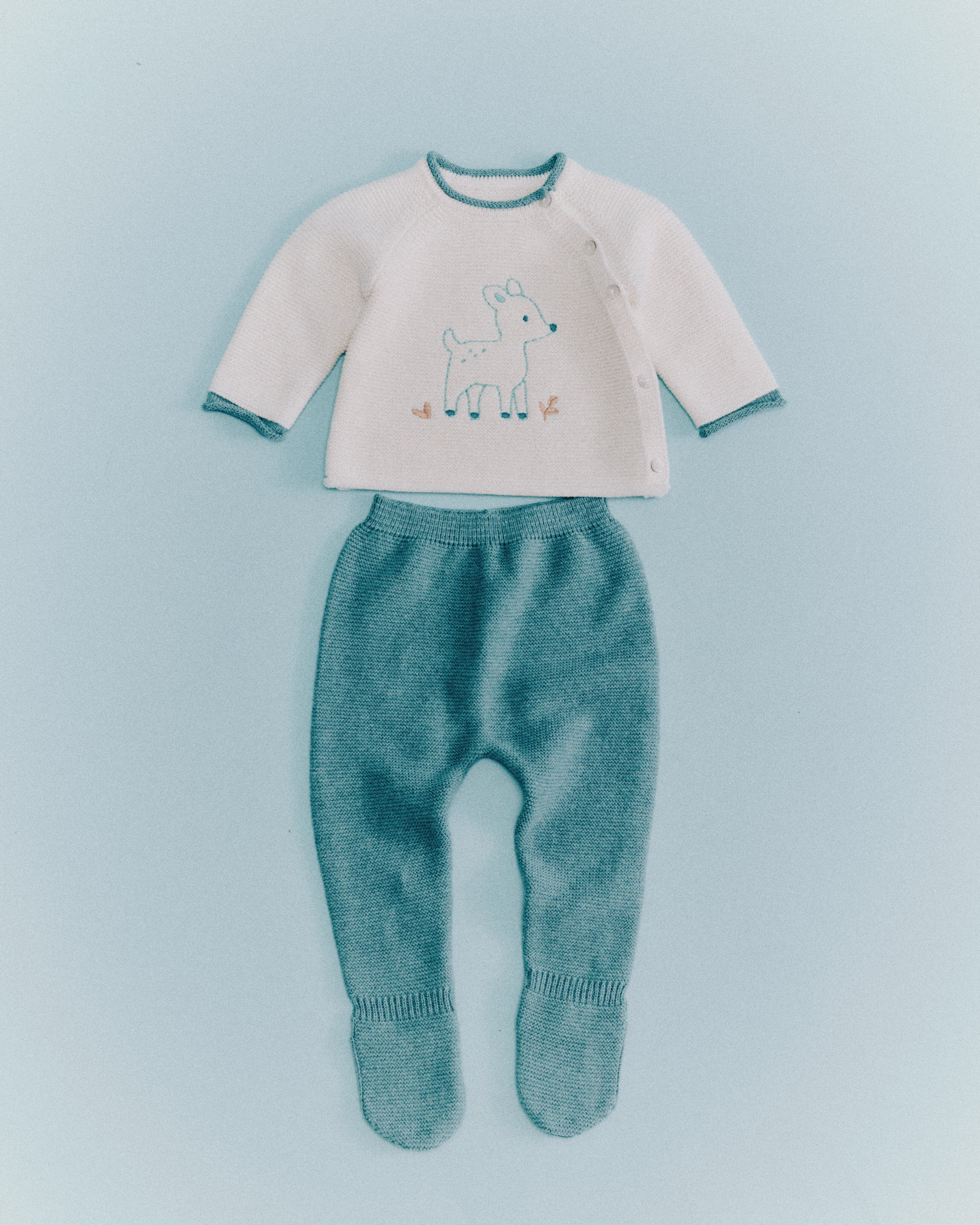 Conjunto manga larga tricot con pespunte bordado de bebé - Coconut El Corte Inglés - Verde Verde-5