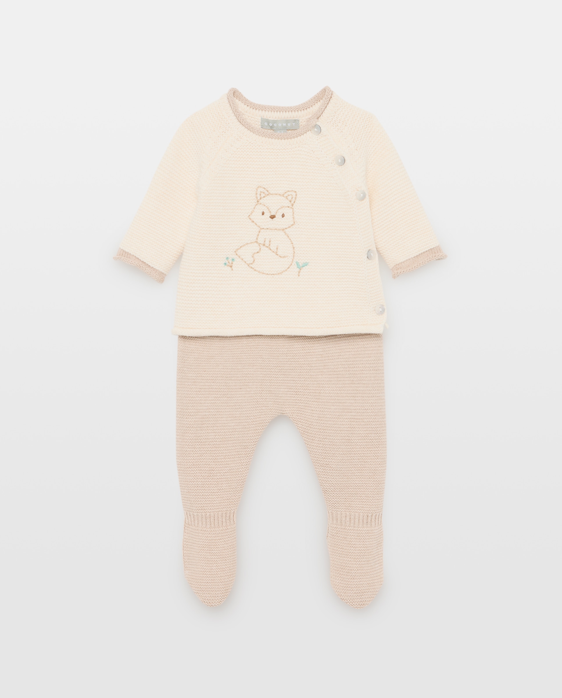 Conjunto manga larga tricot con pespunte bordado de bebé - Coconut El Corte Inglés - Marrón Marrón-1