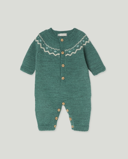 Imagem 0 de Babygrow de Tricot sem Pés de Bebé com Rebordo Decorativo e Abertura à Frente