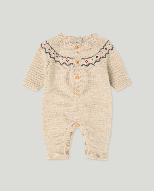 Imagem 0 de Babygrow de Tricot sem Pés de Bebé com Rebordo Decorativo e Abertura à Frente