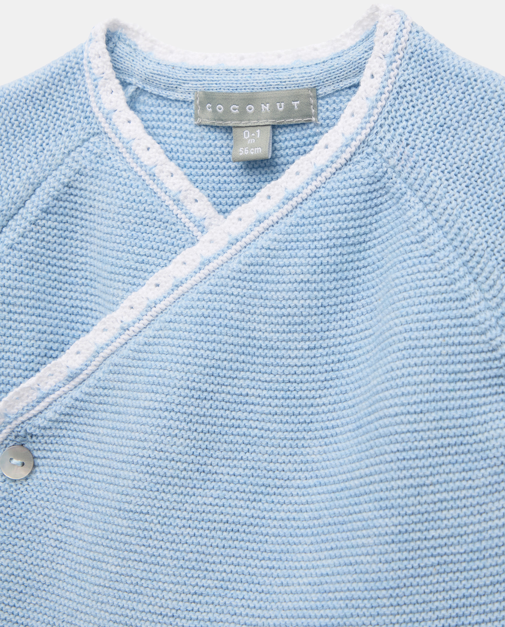 Babygrow de Tricot Curto de Bebé com Manga Curta com Botão Coconut El Corte Inglés 400 Azul-3
