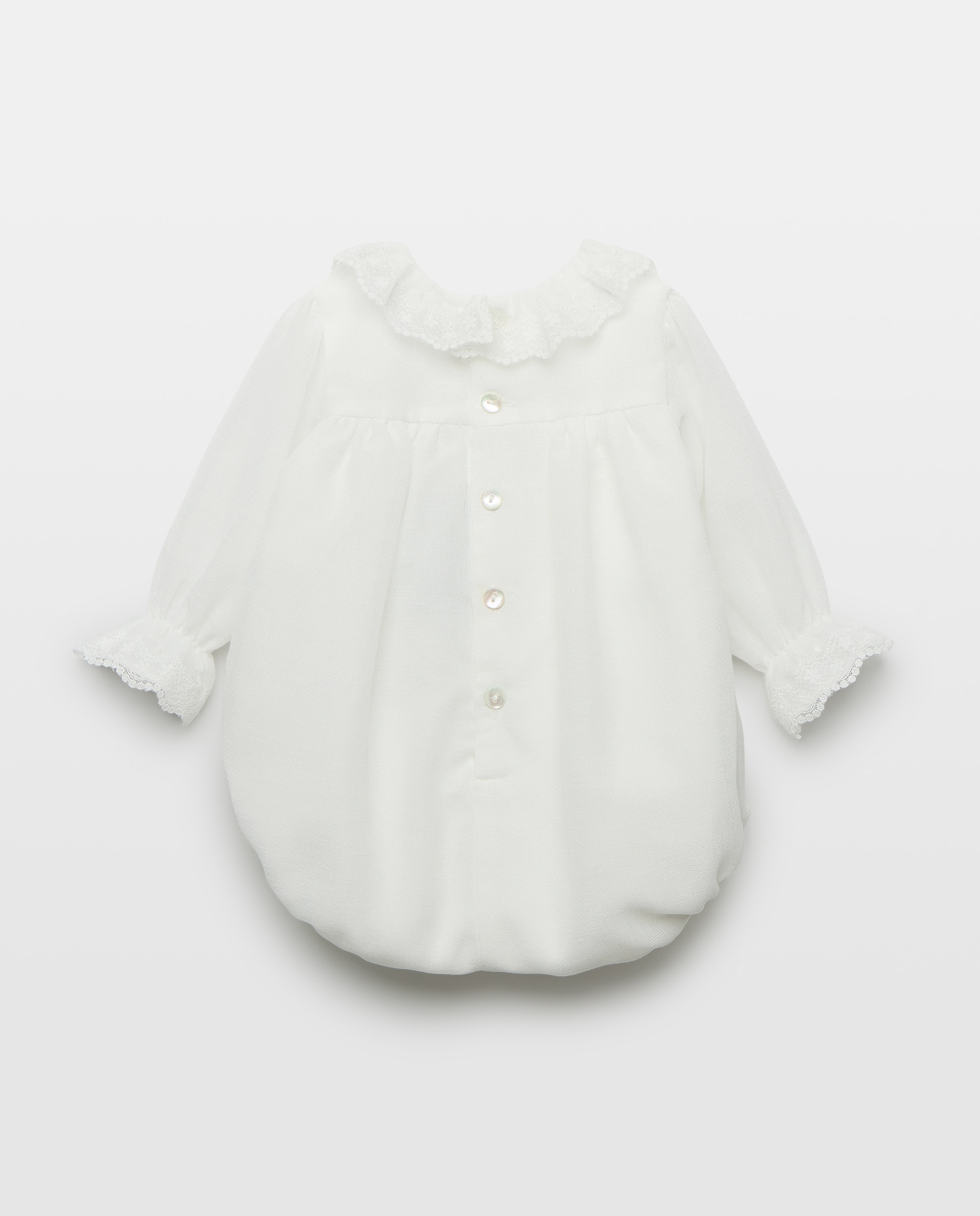 Babygrow de Bebé com Manga Comprida e Estrutura de Rendas Coconut El Corte Inglés Branco-marfim-2