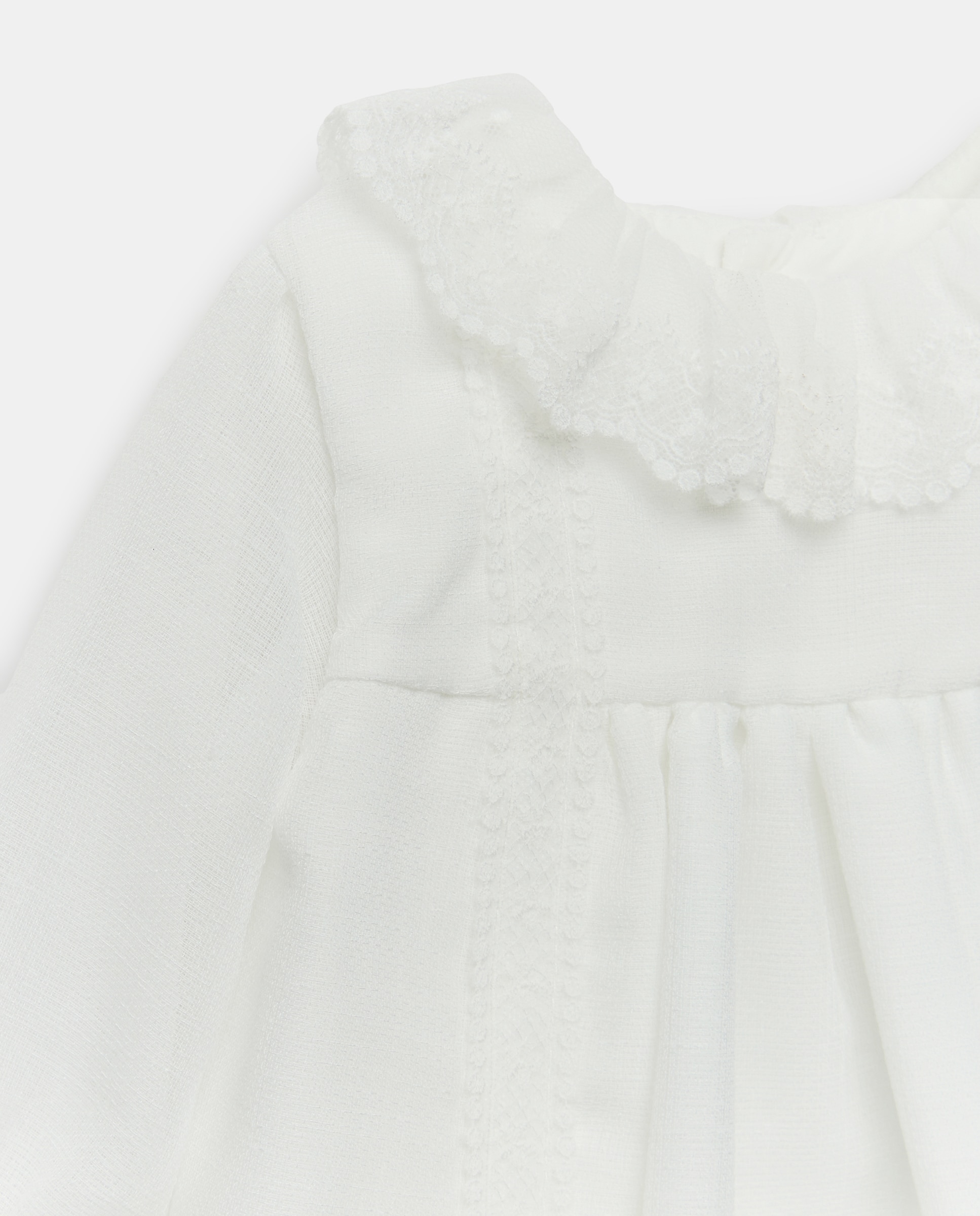 Babygrow de Bebé com Manga Comprida e Estrutura de Rendas Coconut El Corte Inglés Branco-marfim-3