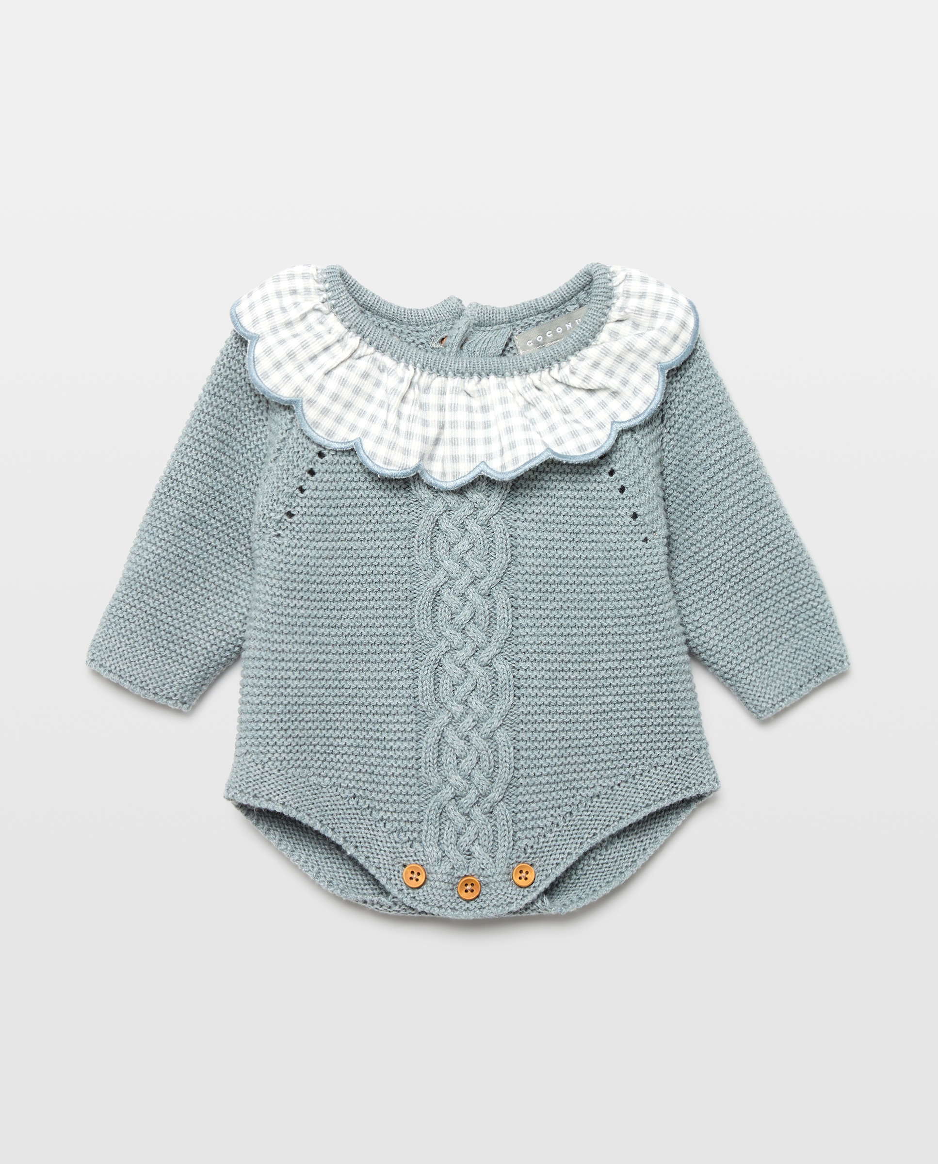 Imagem 0 de Babygrow de Tricot-Vichy de Bebé com Manga Comprida