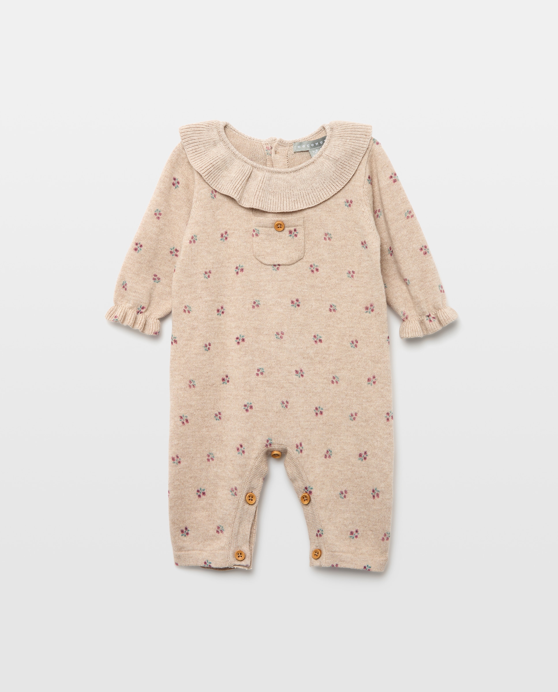 Pelele cuello gola estampado floral con bolsillo de bebé - Coconut El Corte Inglés - Rosa Rosa-1